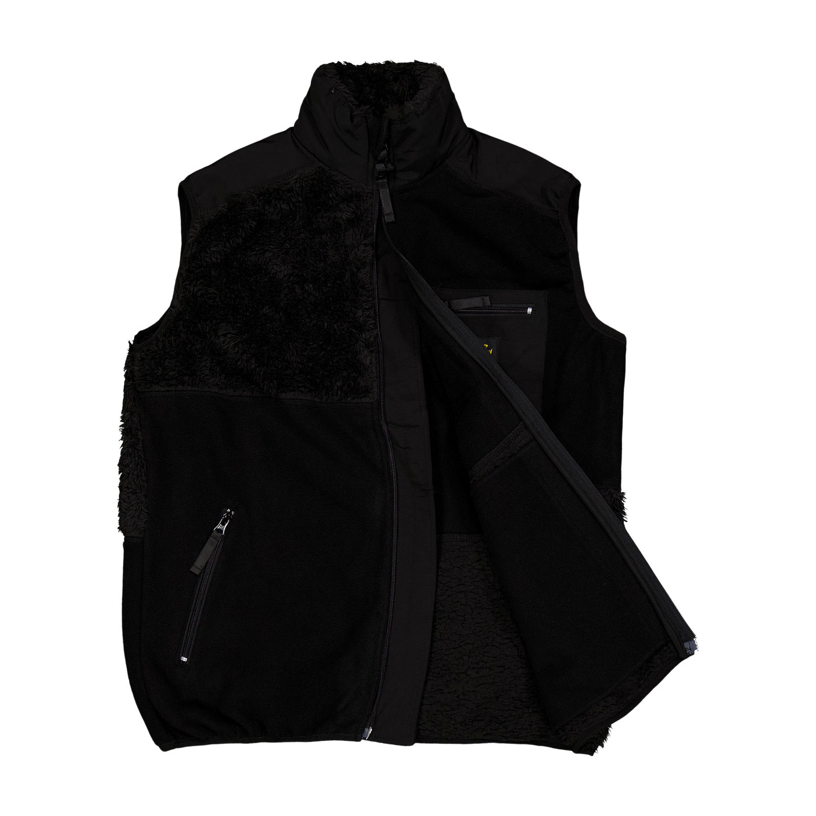 Patchwork Fleece Vest Black