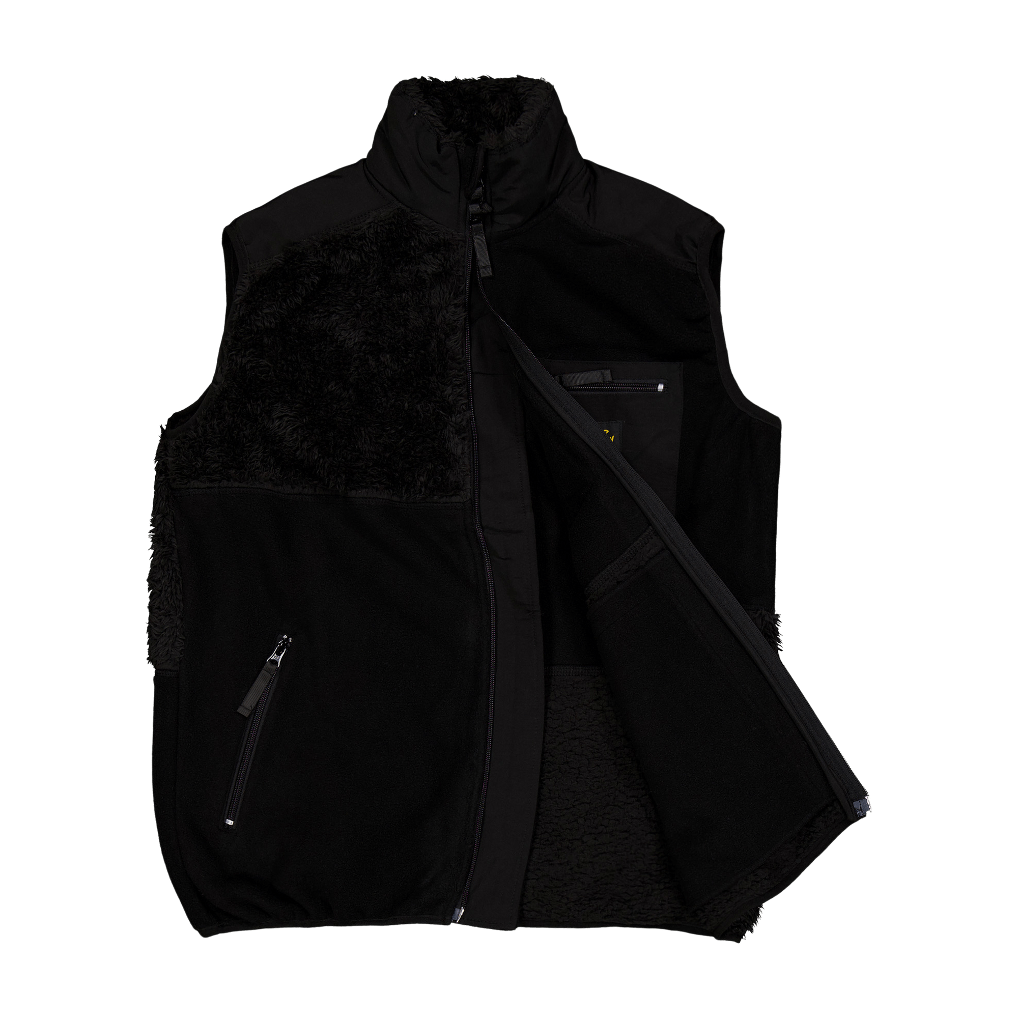 Patchwork Fleece Vest Black