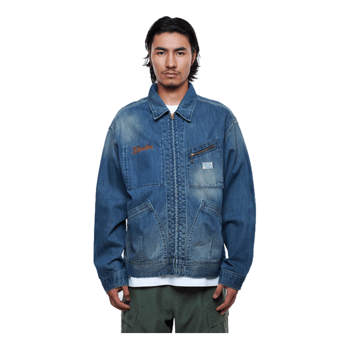 Zip Front Denim Jacket Indigo