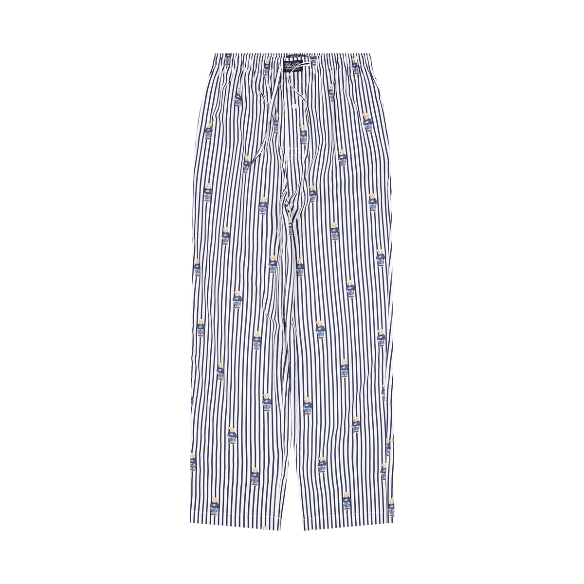 Striped Cotton Pajama Set Navy Stripe Bear