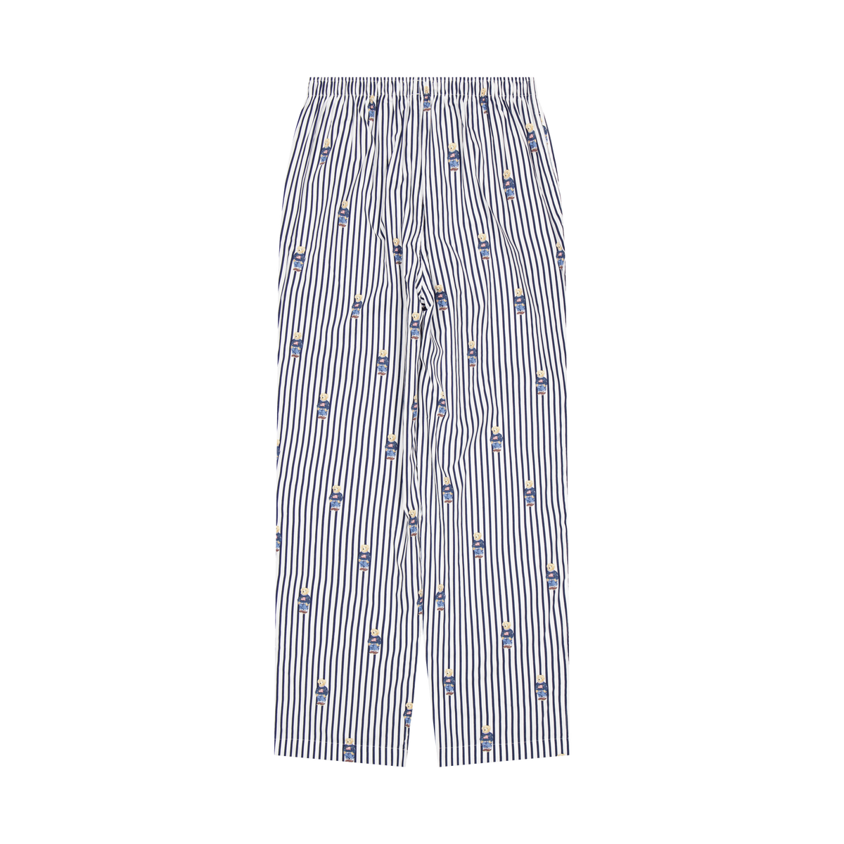 Striped Cotton Pajama Set Navy Stripe Bear