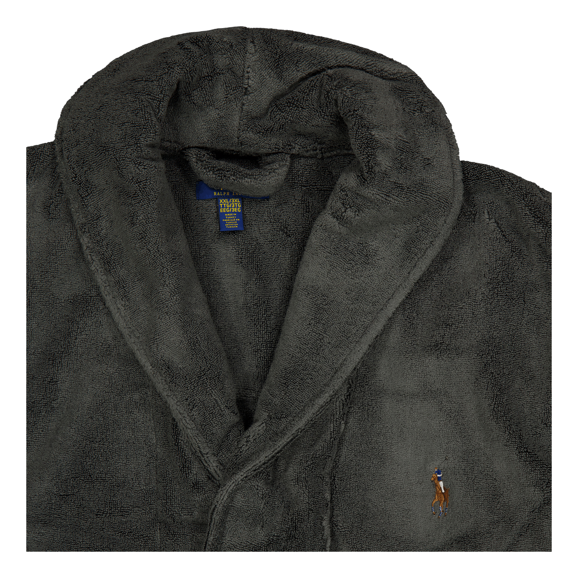 Shawl-Collar Terry Robe Dark Slate