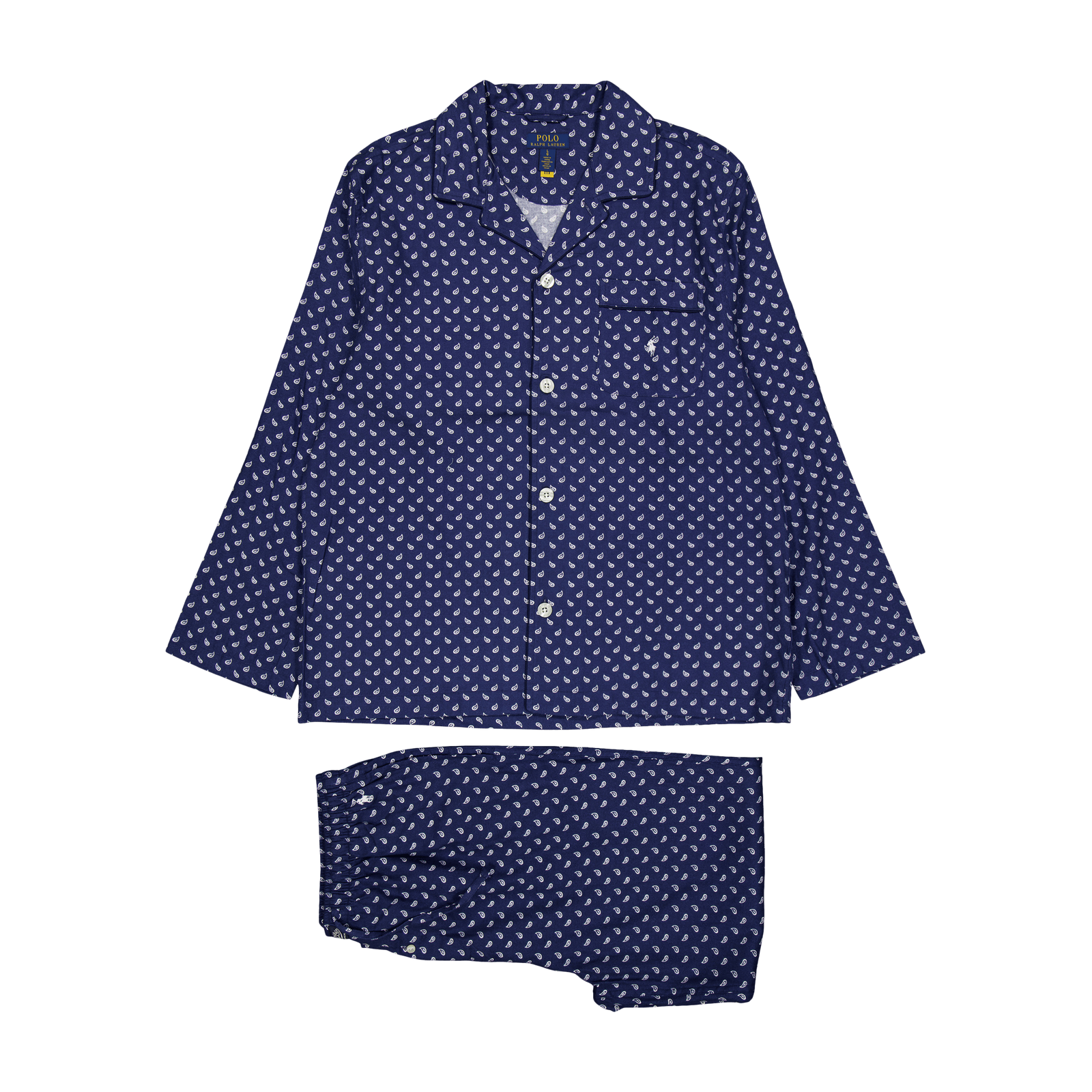 Plaid Flannel Pajama Set Navy Plaid