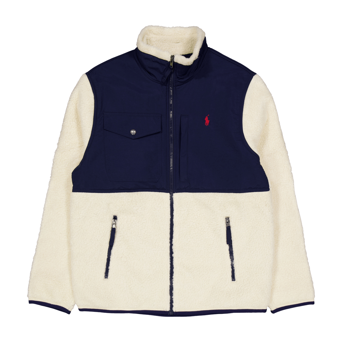 Wind-Blocking Hybrid Jacket Wintercream/ Newport Navy