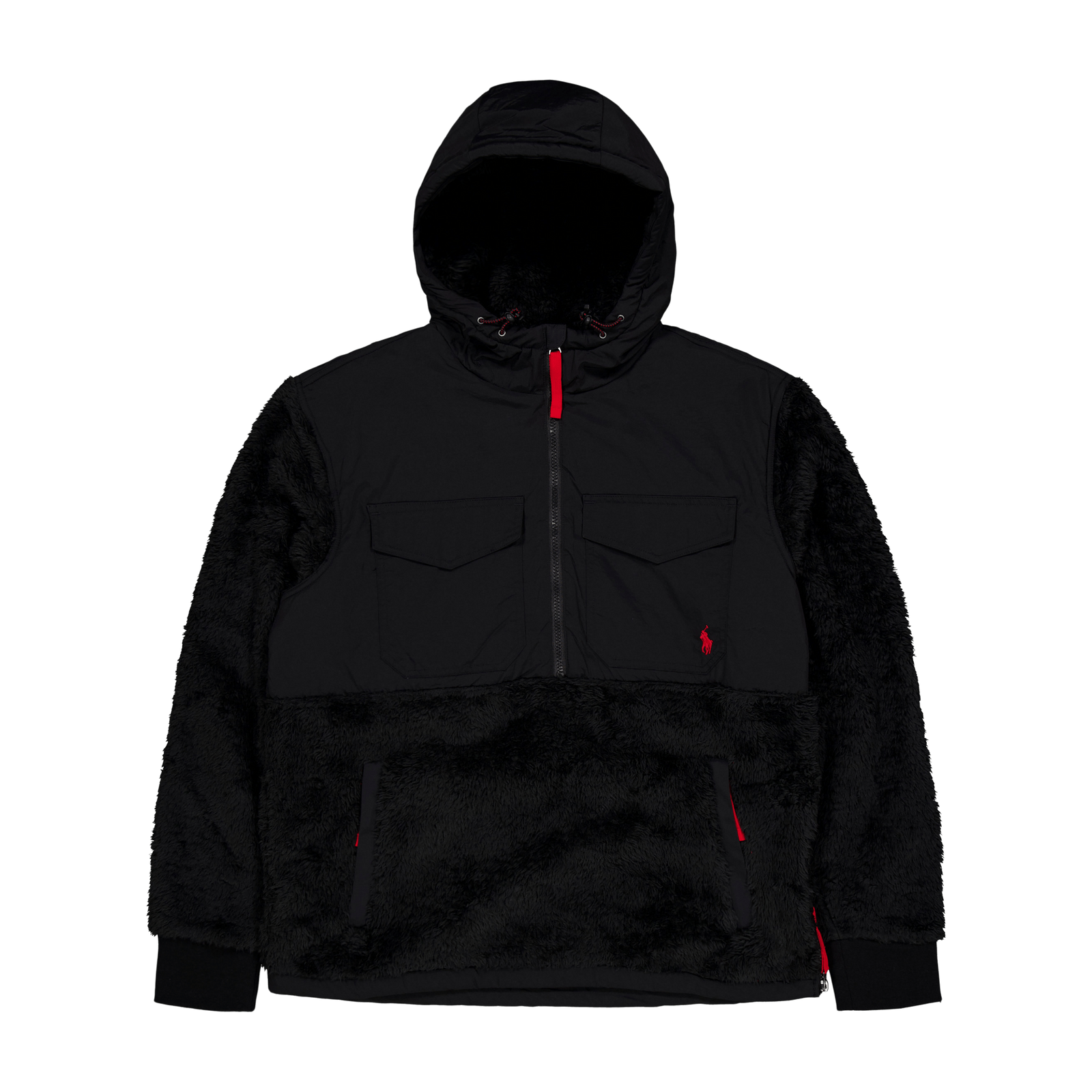 Hybrid Hoodie Polo Black