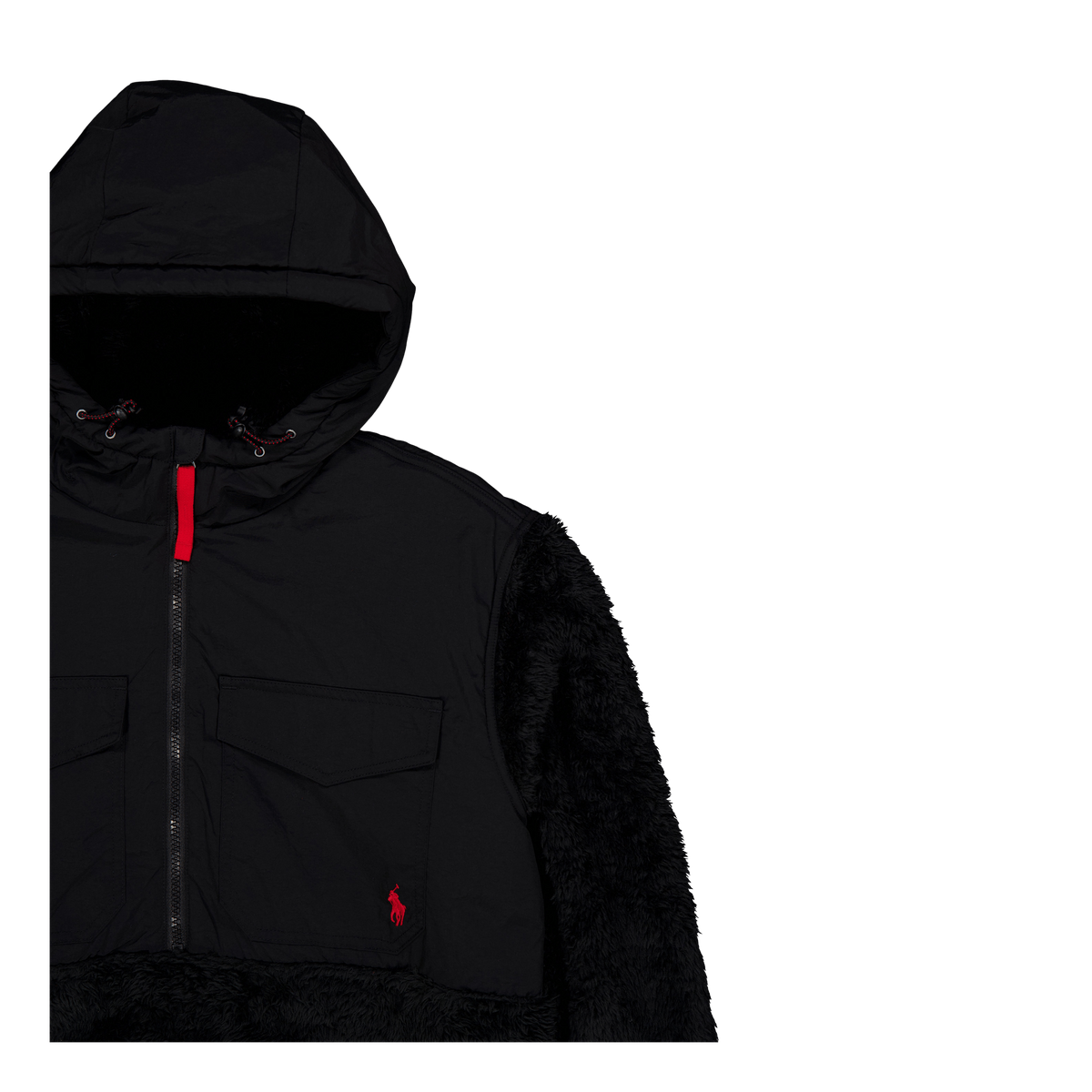 Hybrid Hoodie Polo Black