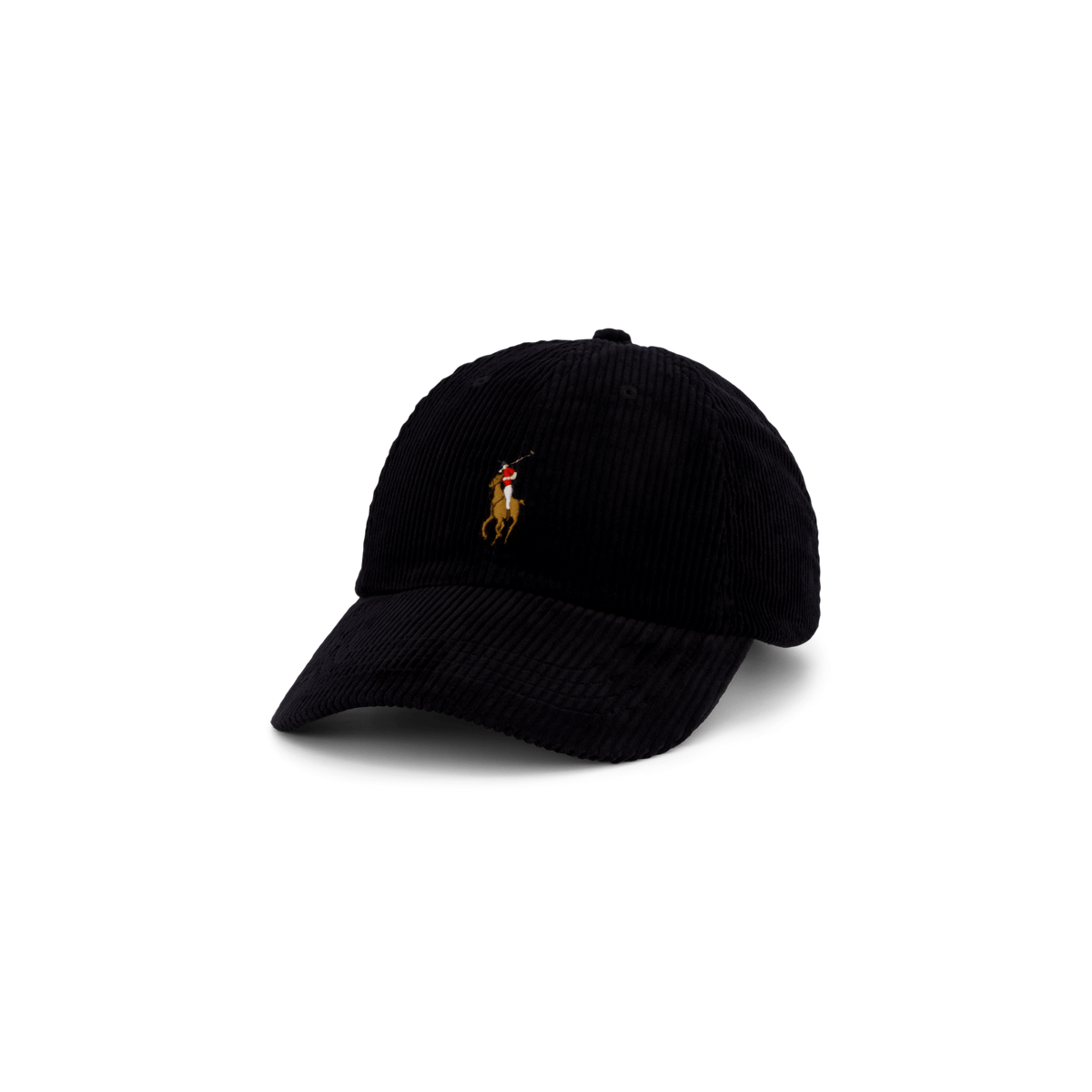 Corduroy Ball Cap Polo Black