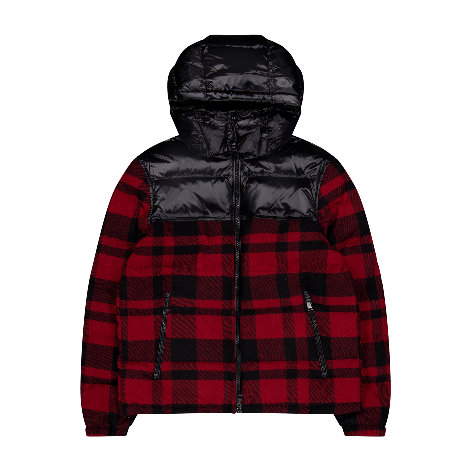Water-Repellent Hybrid Down Jacket Polo Black/Holiday Check