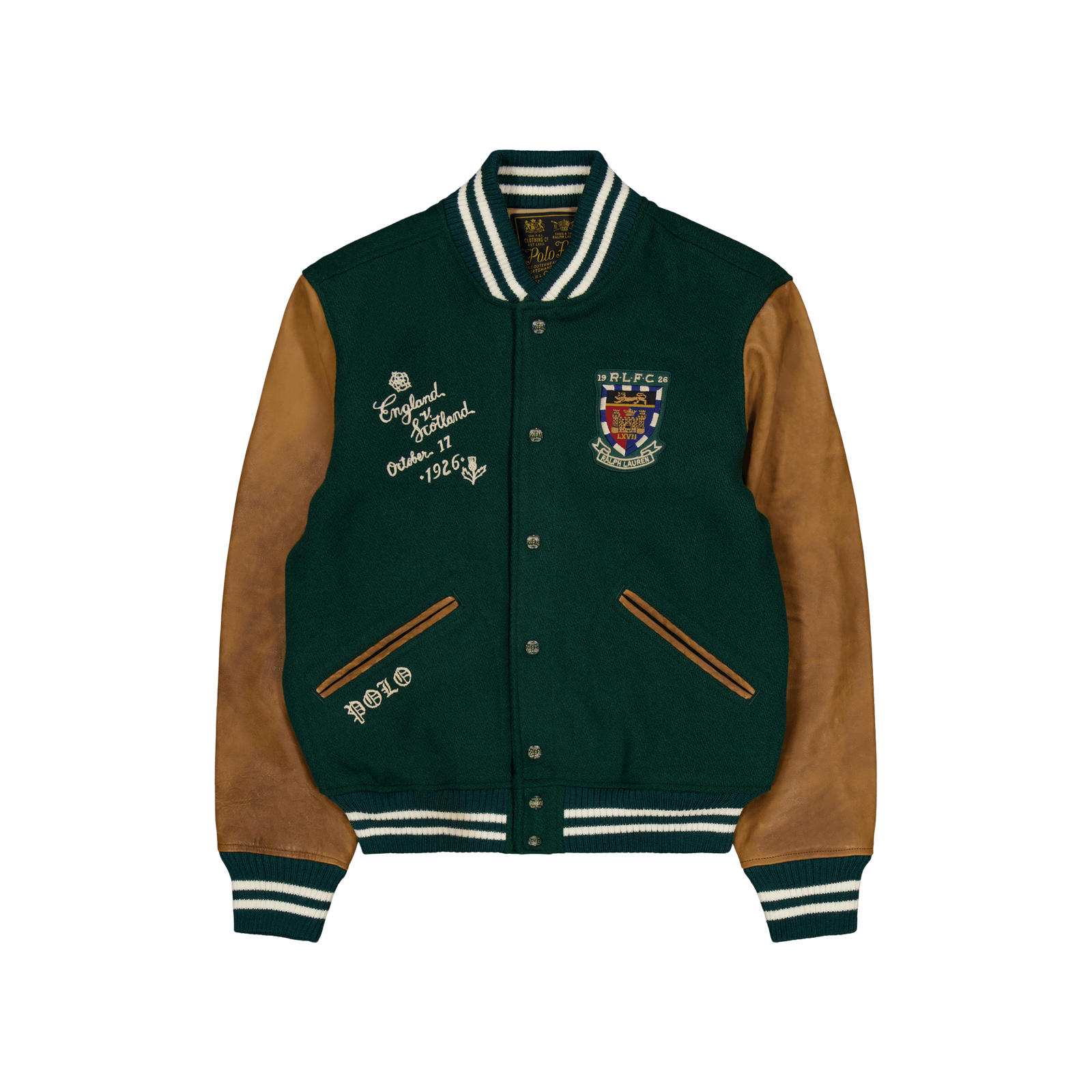 Varsity-Inspired Jacket Moss Agate