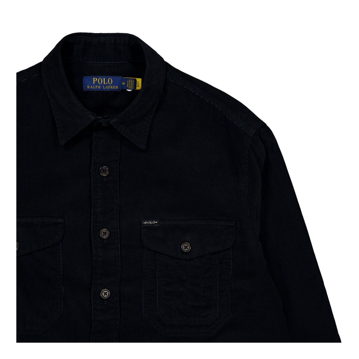 Classic Fit Corduroy Workshirt Polo Black