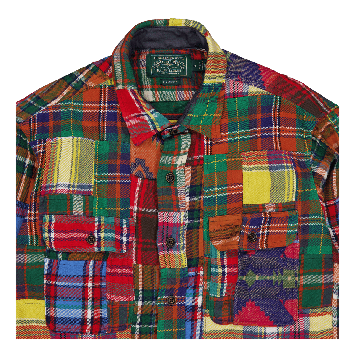 Classic Fit Patchwork Flannel Workshirt 6198 Adirondack Patchwork