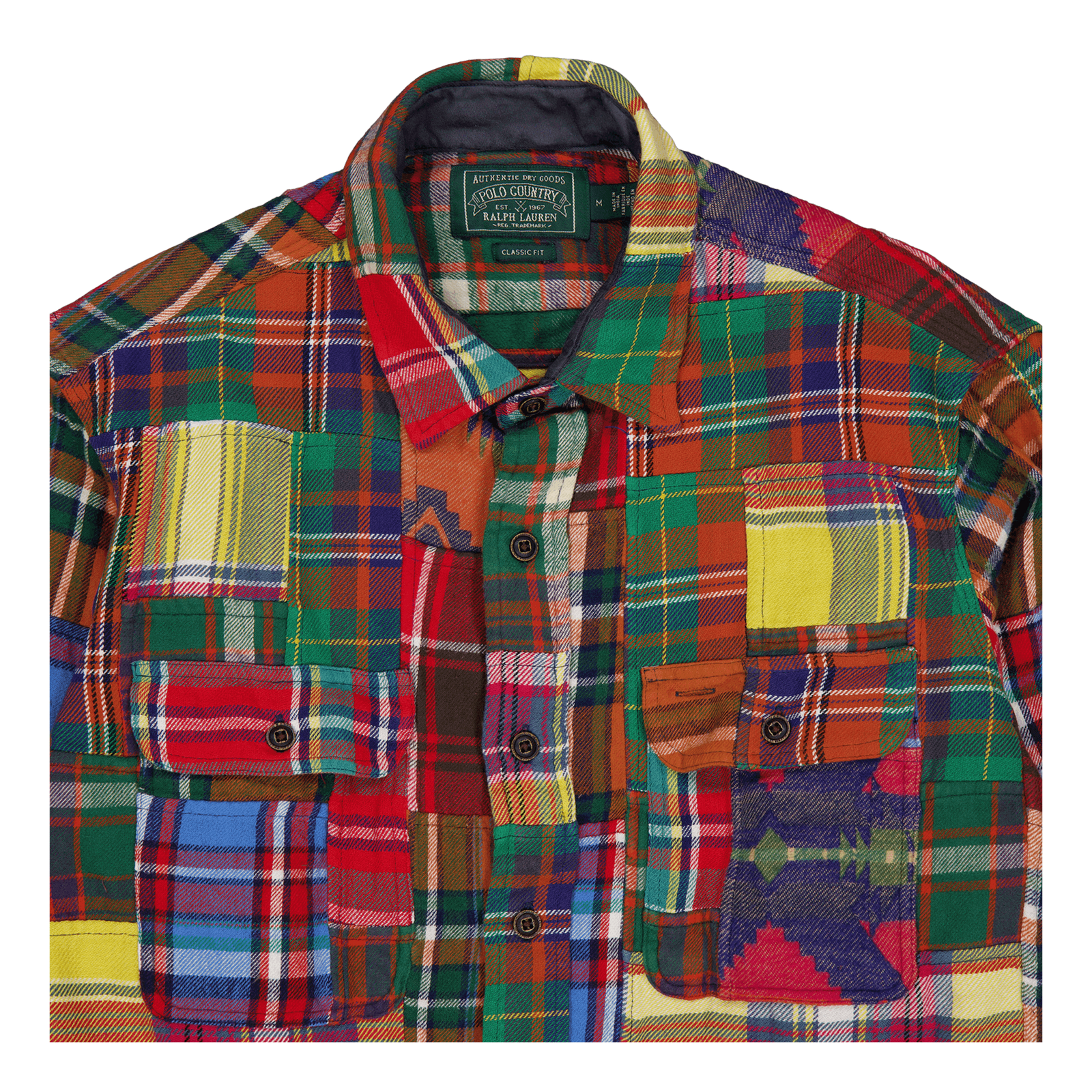 Classic Fit Patchwork Flannel Workshirt 6198 Adirondack Patchwork