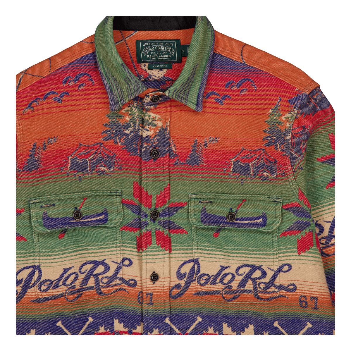 Custom Fit Polo Bear Flannel Workshirt 6202 Fishing Bear Scenic