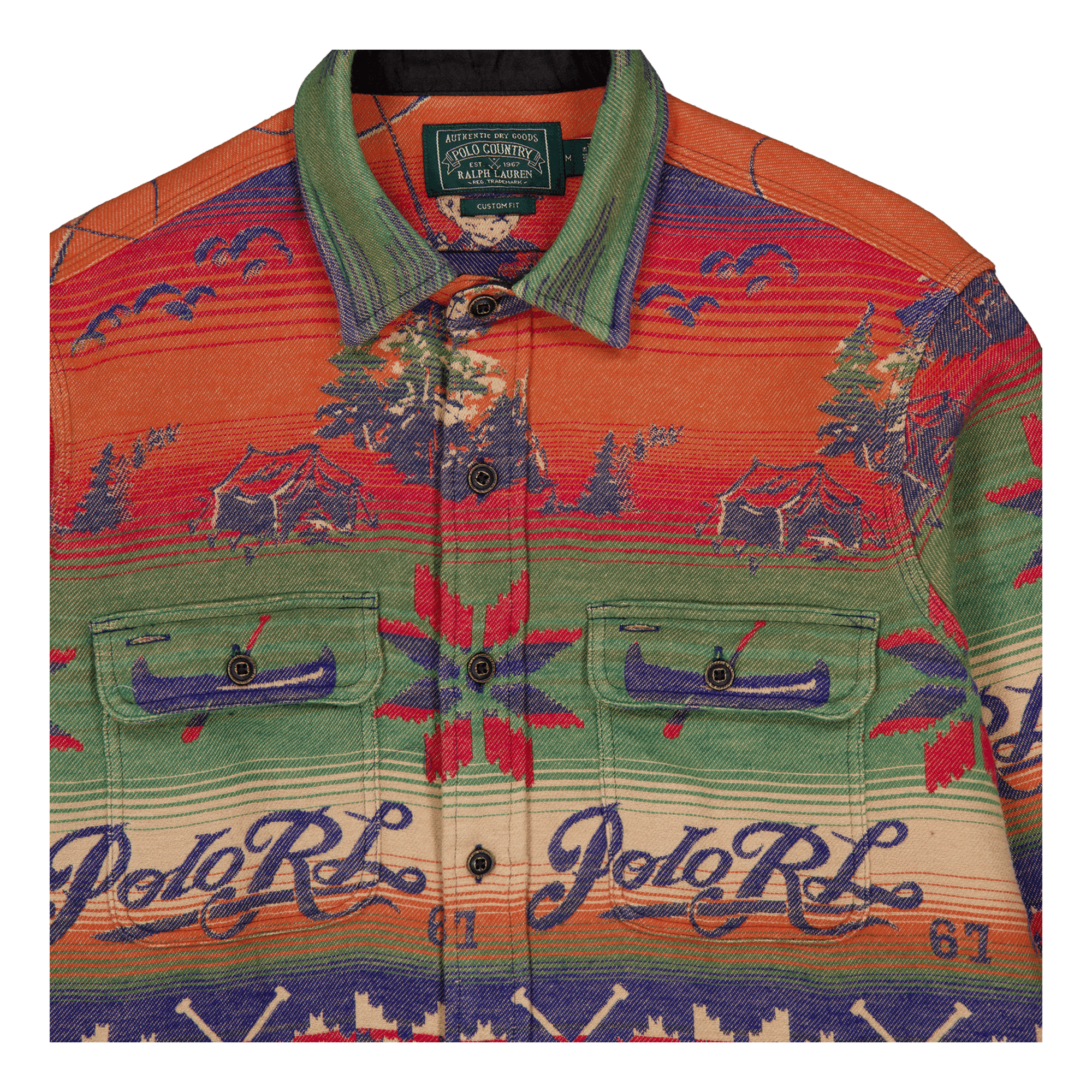 Custom Fit Polo Bear Flannel Workshirt 6202 Fishing Bear Scenic