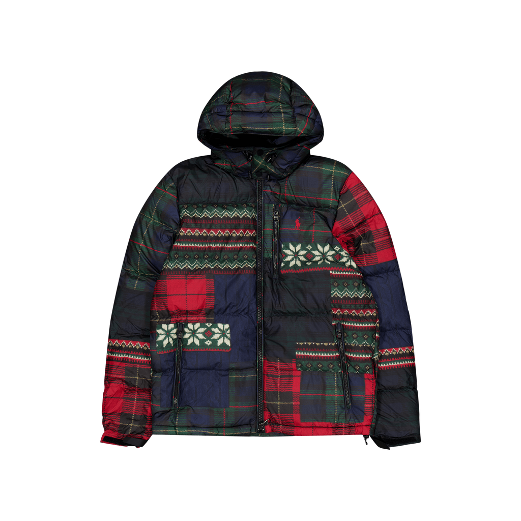 Polo patchwork puffer jacket sales