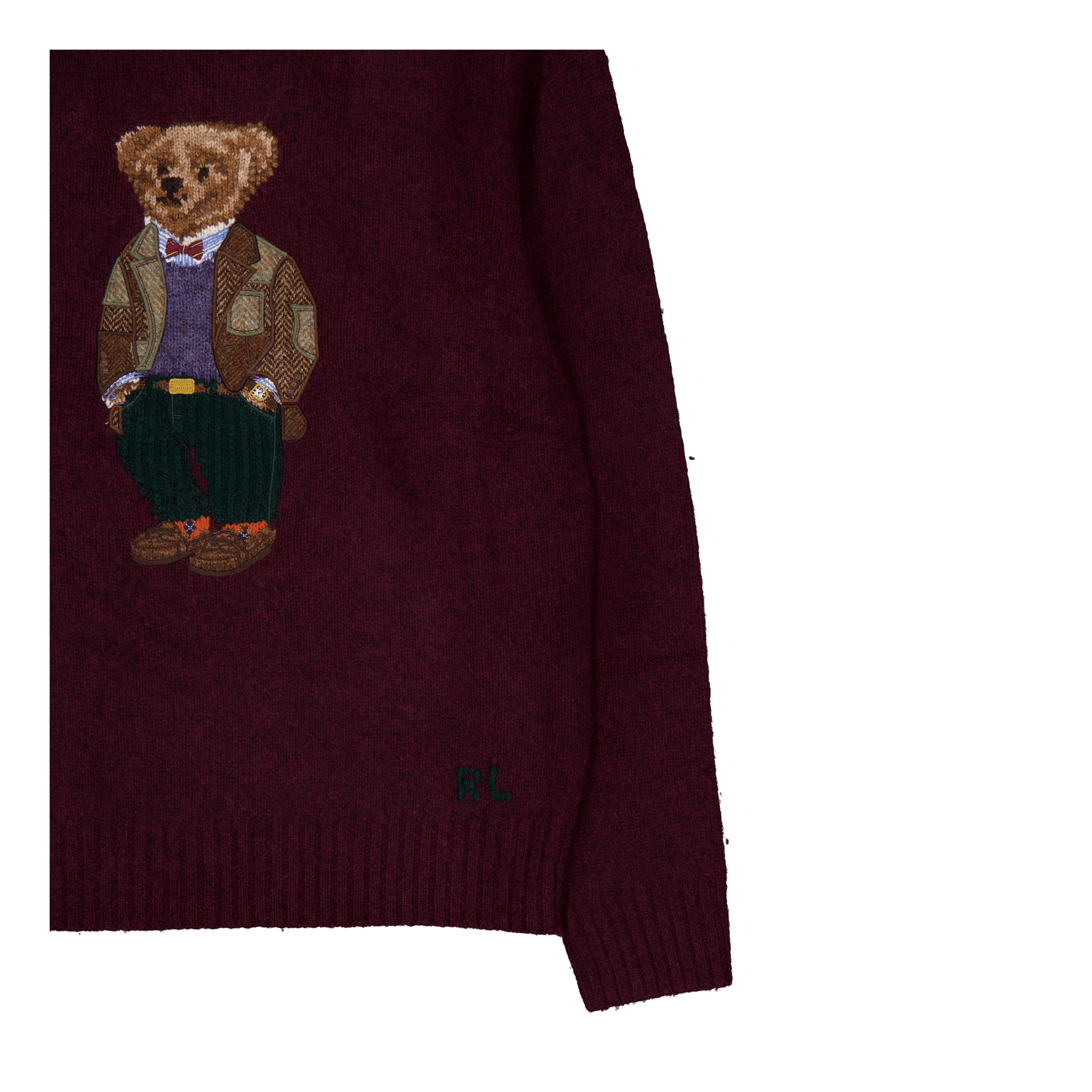 Polo Bear Wool-Cashmere Sweater Aged Wine Heather