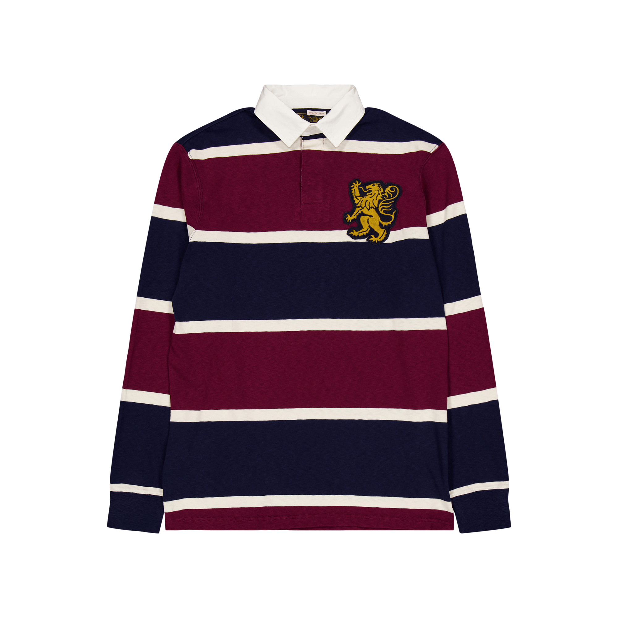 Classic Fit Striped Jersey Rugby Shirt Classic Wine Multi