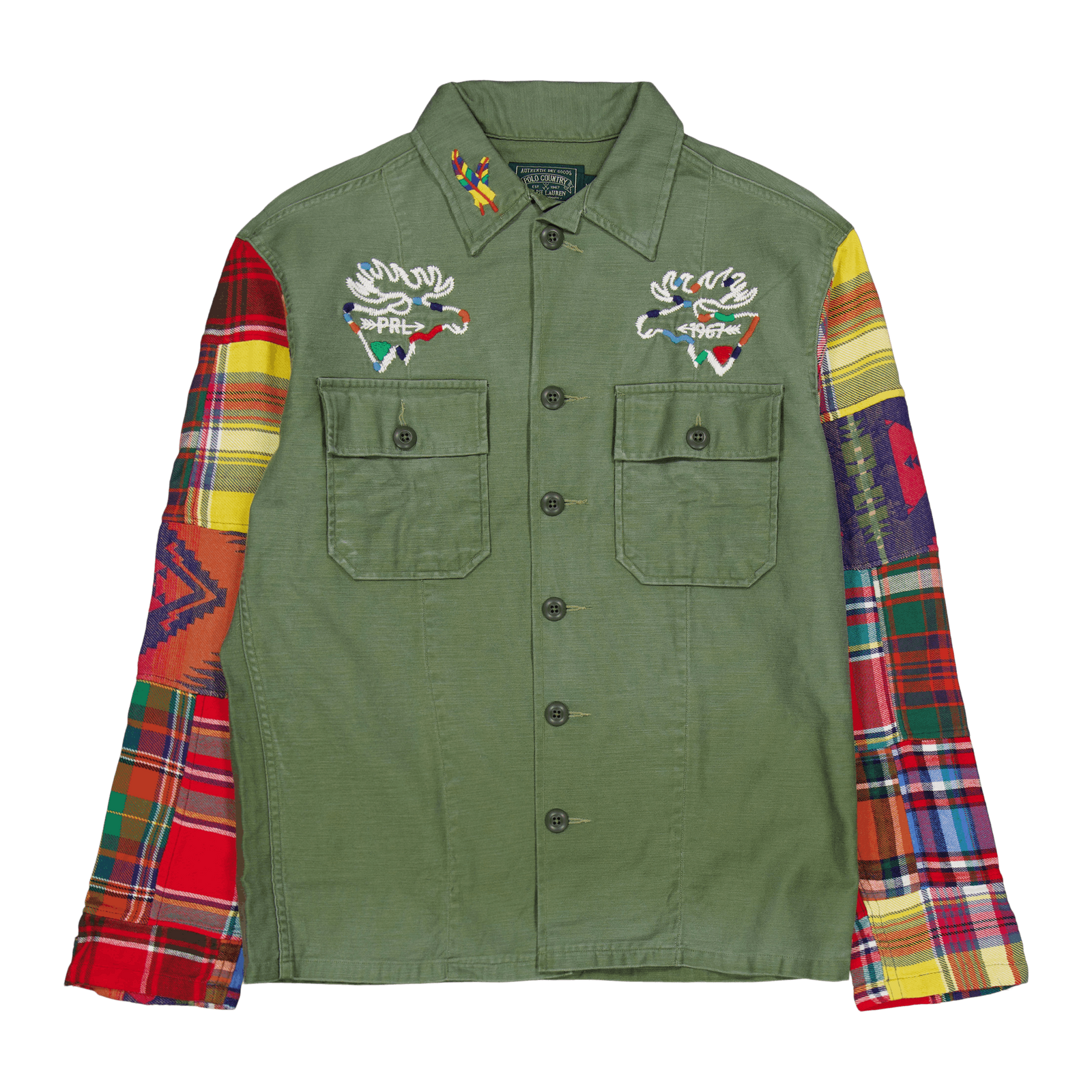 Custom Fit Contrast-Sleeve Workshirt 6201 Military Mash Up