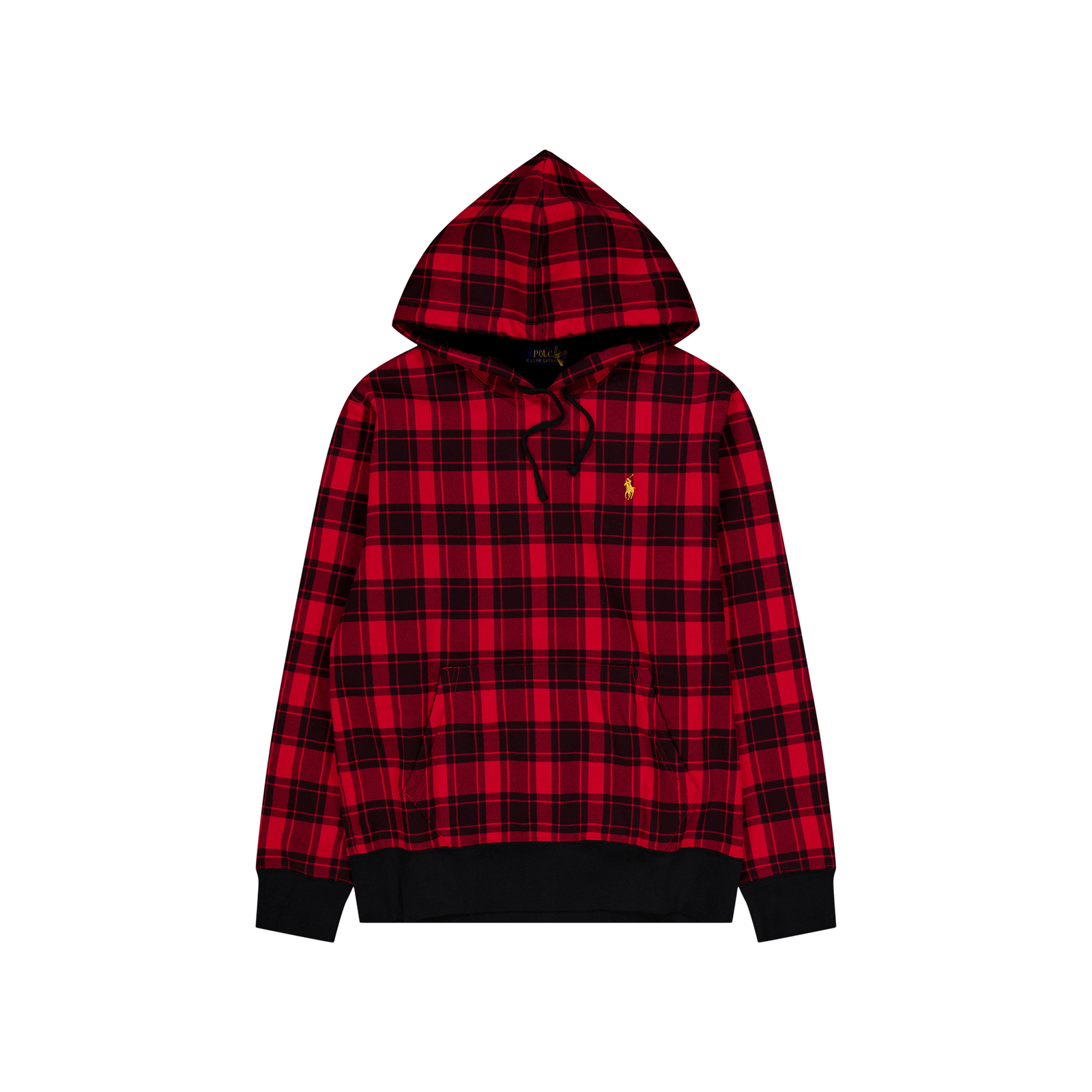 Plaid Pile Fleece Hoodie Martin Red
