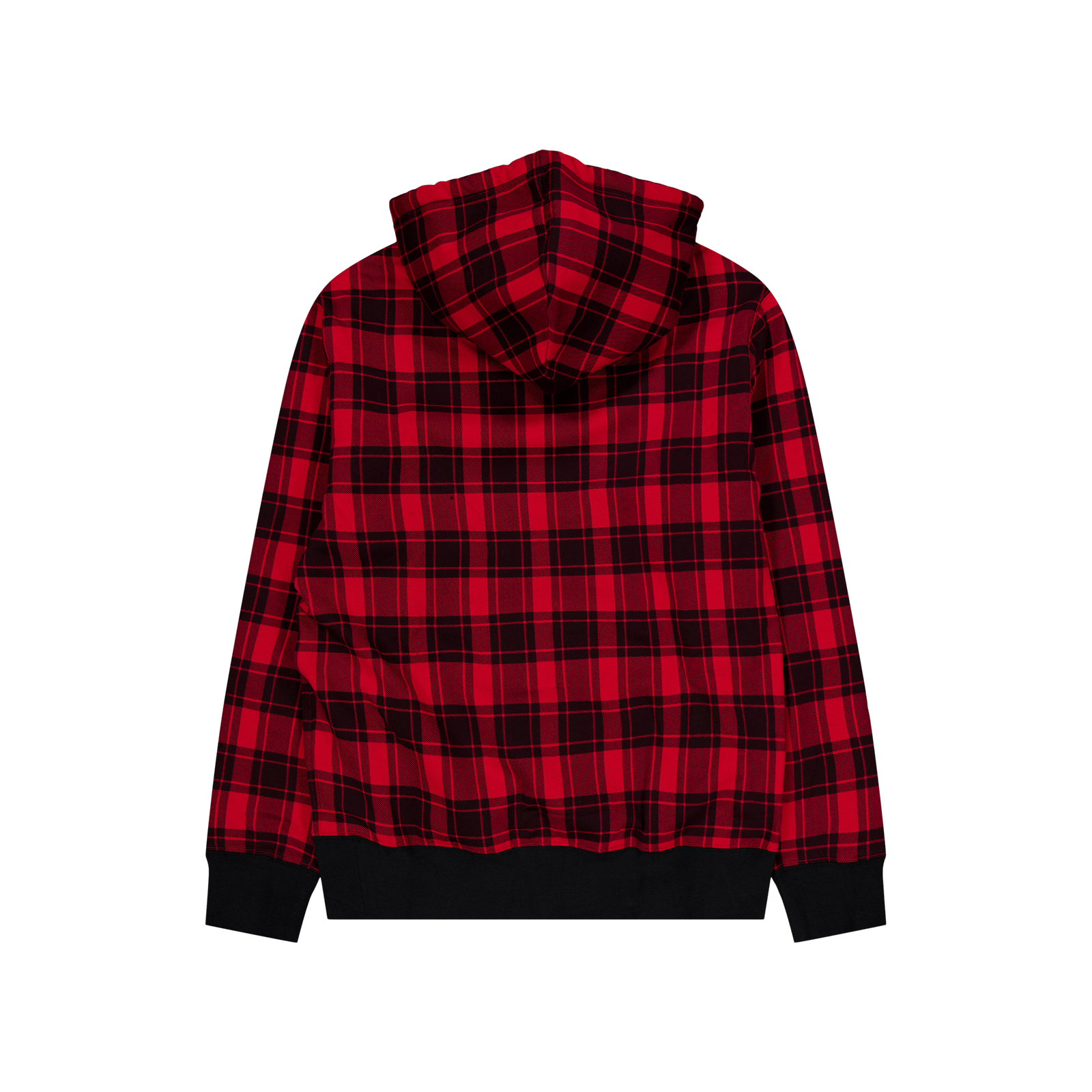 Plaid Pile Fleece Hoodie Martin Red