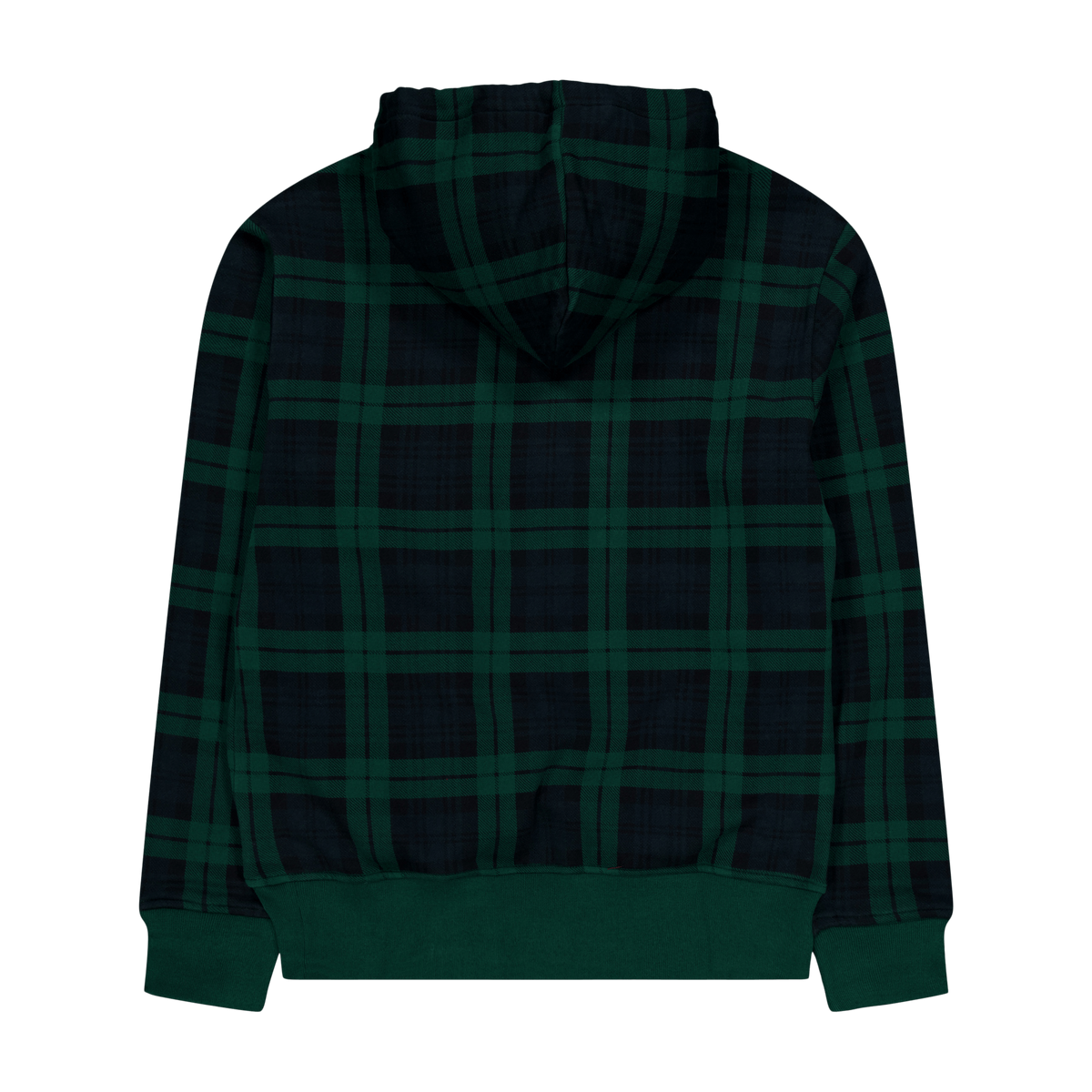 Leather Big Pony Plaid Fleece Hoodie Tartan