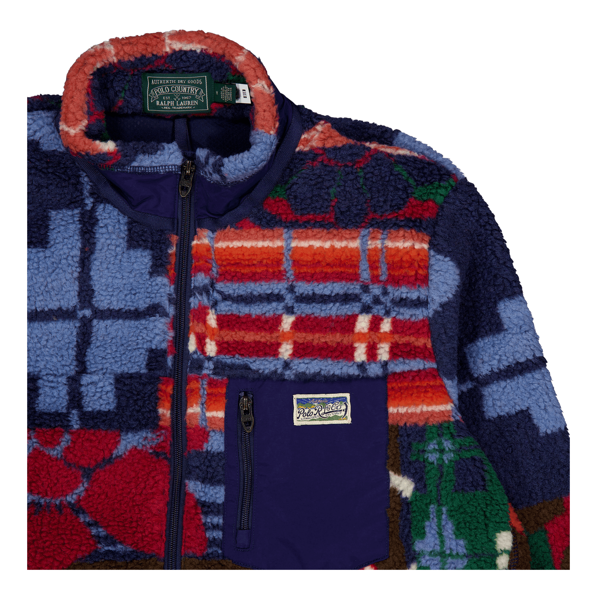 Patchwork Pile Fleece Jacket Pinelodge Patchwork