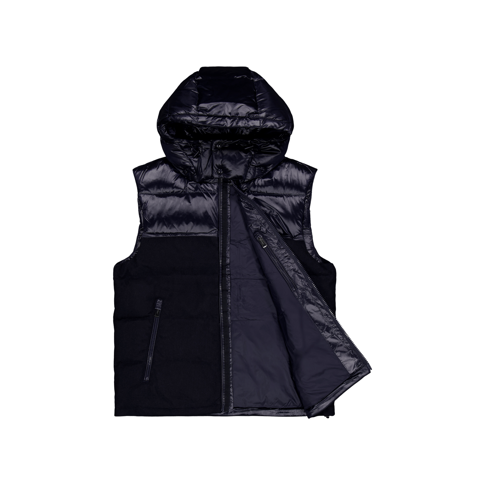Water-Resistant Hybrid Down Vest Collection Nvy Glsy/Navy Wl
