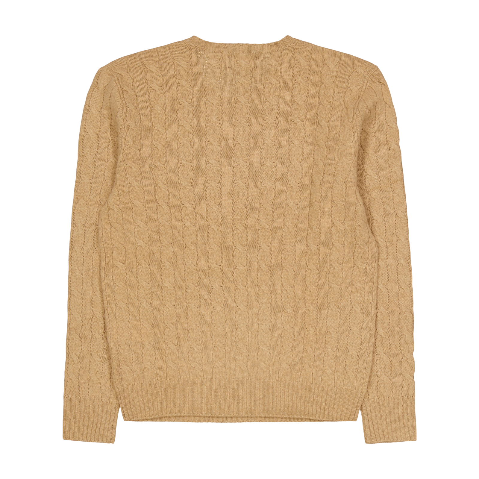 Cable-Knit Wool-Cashmere Sweater Camel Melange
