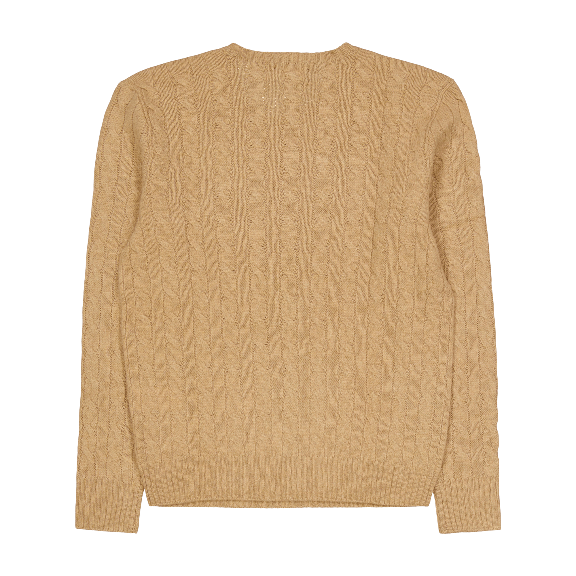 Cable-Knit Wool-Cashmere Sweater Camel Melange