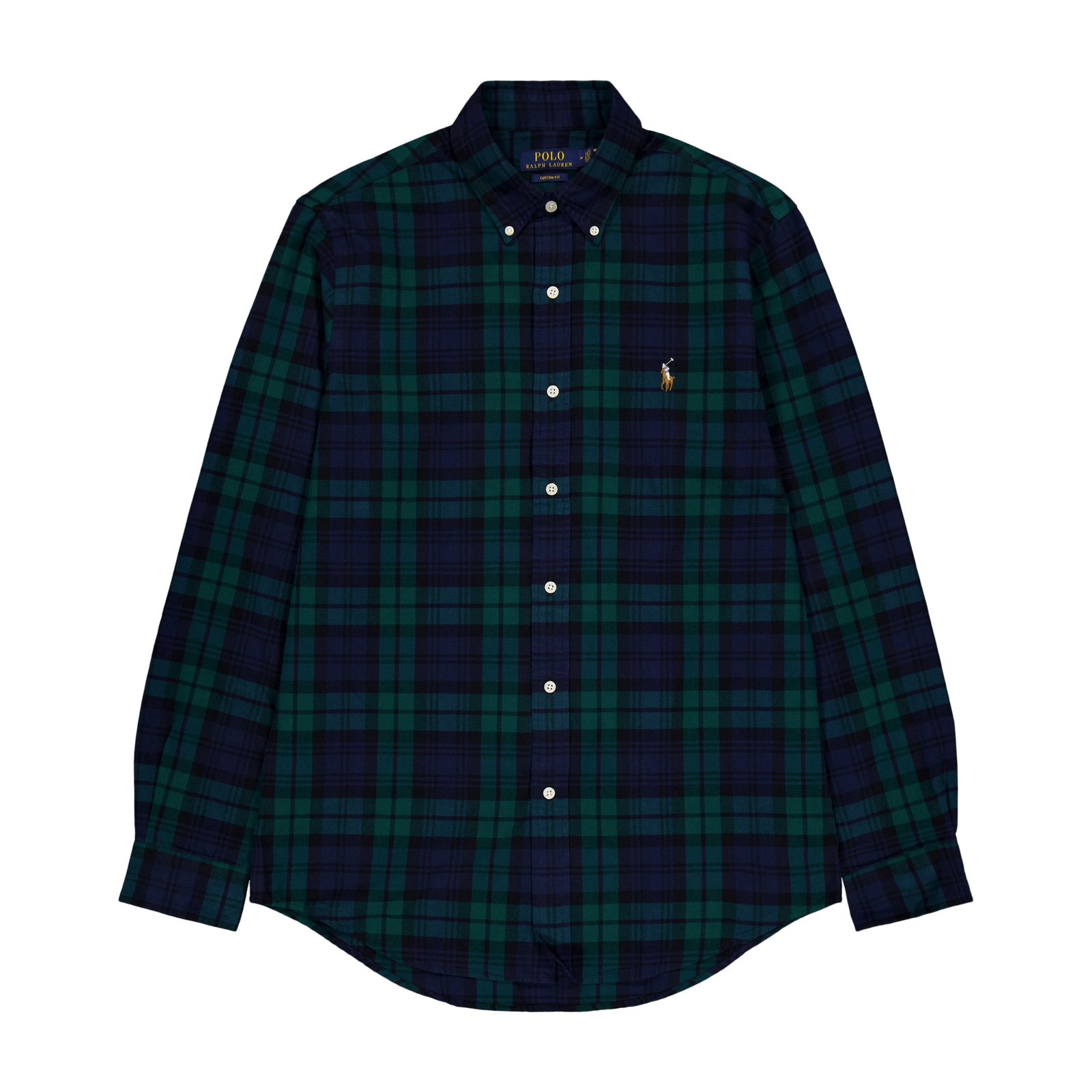 Custom Fit Plaid Oxford Shirt 5753 Navy/Green Multi