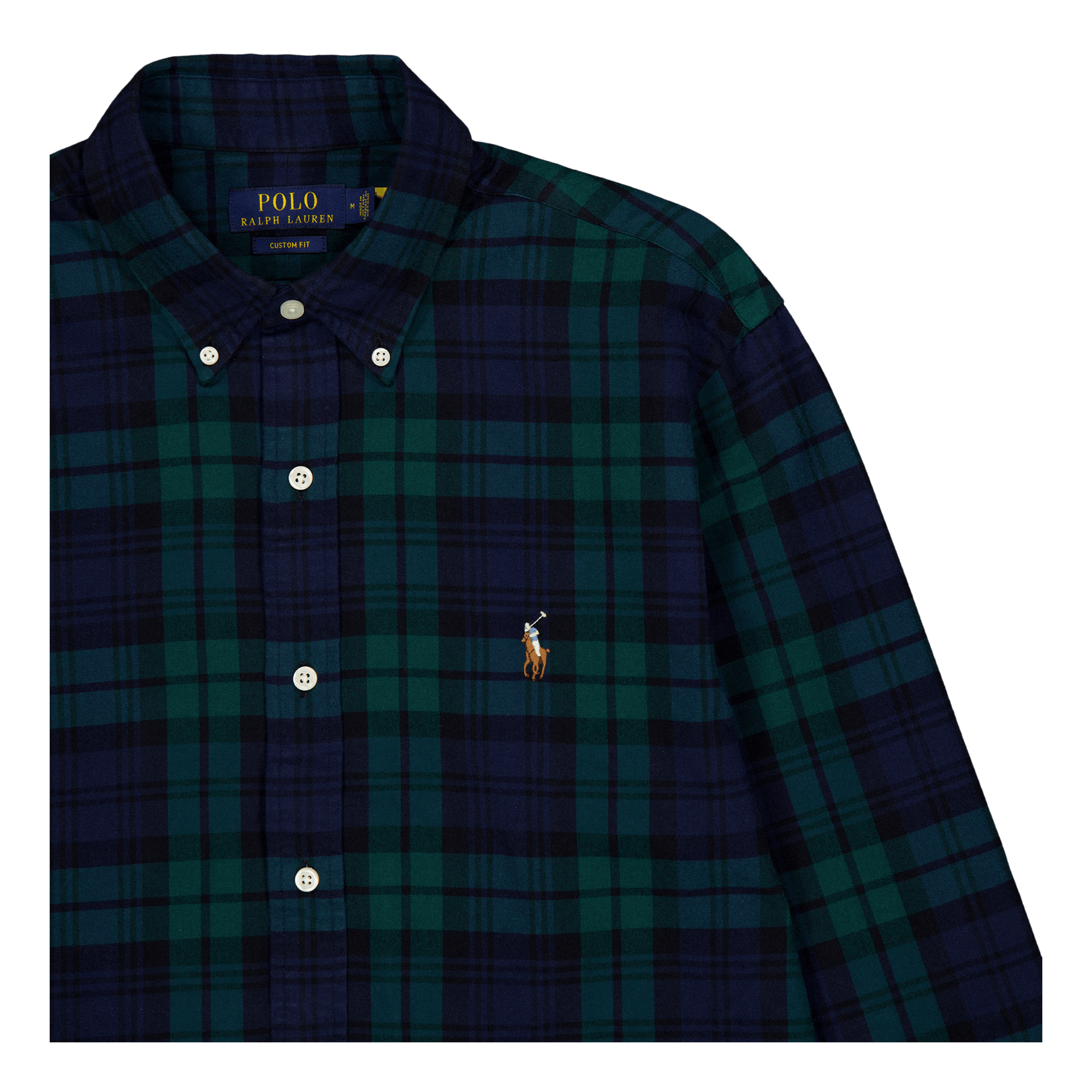 Custom Fit Plaid Oxford Shirt 5753 Navy/Green Multi