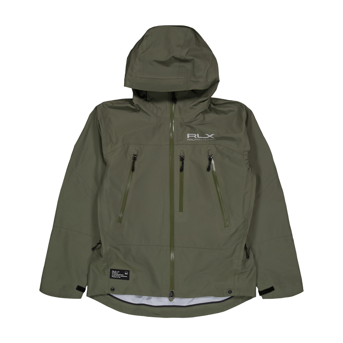 Water-Repellent Hooded Jacket Fossil Green