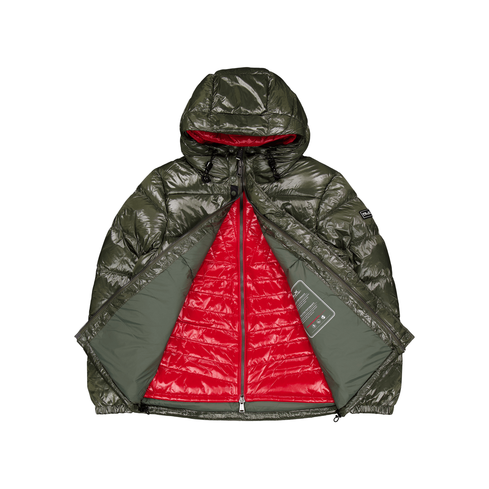 Water-Repellent Down Jacket Fossil Green/Rl 2000 Red
