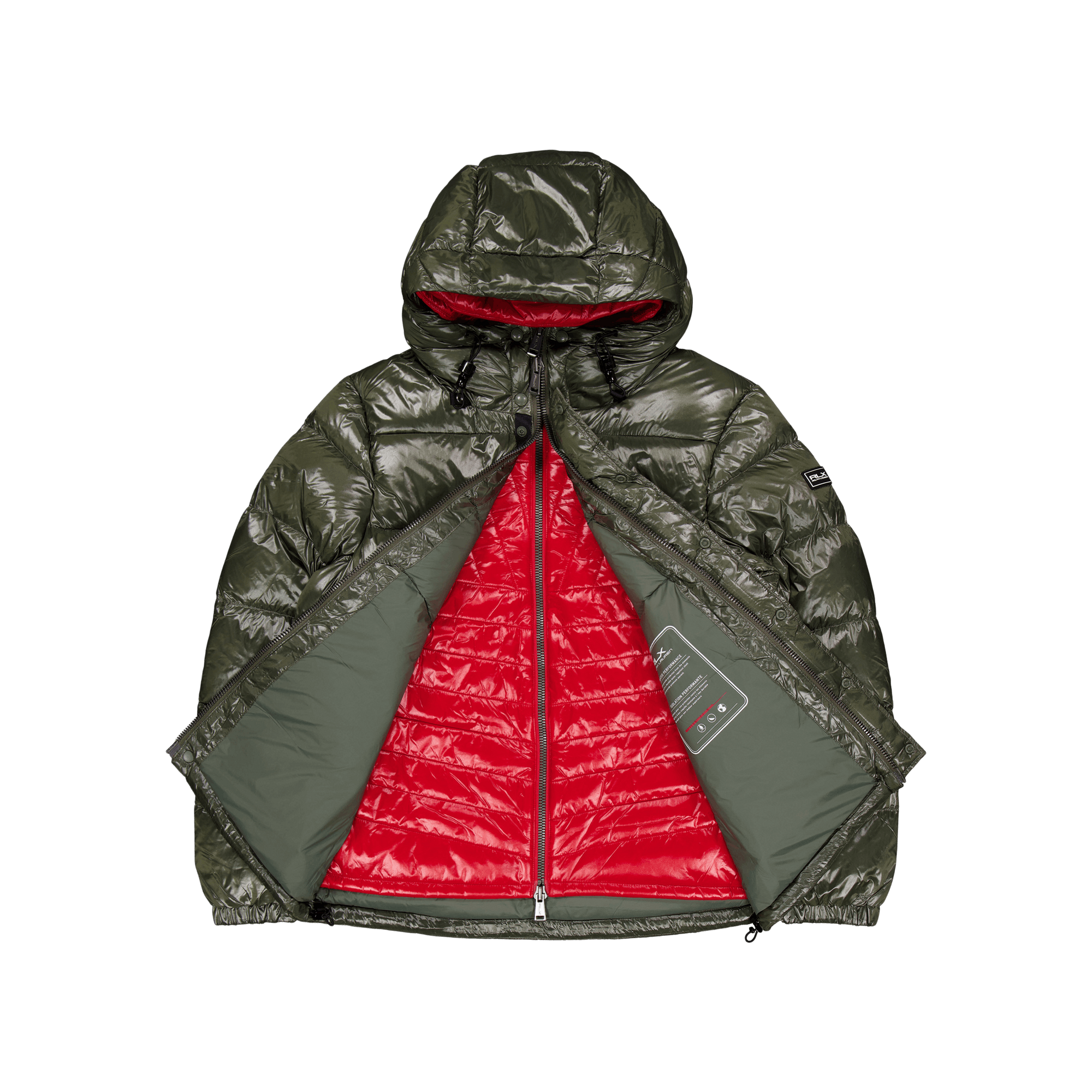 Water-Repellent Down Jacket Fossil Green/Rl 2000 Red