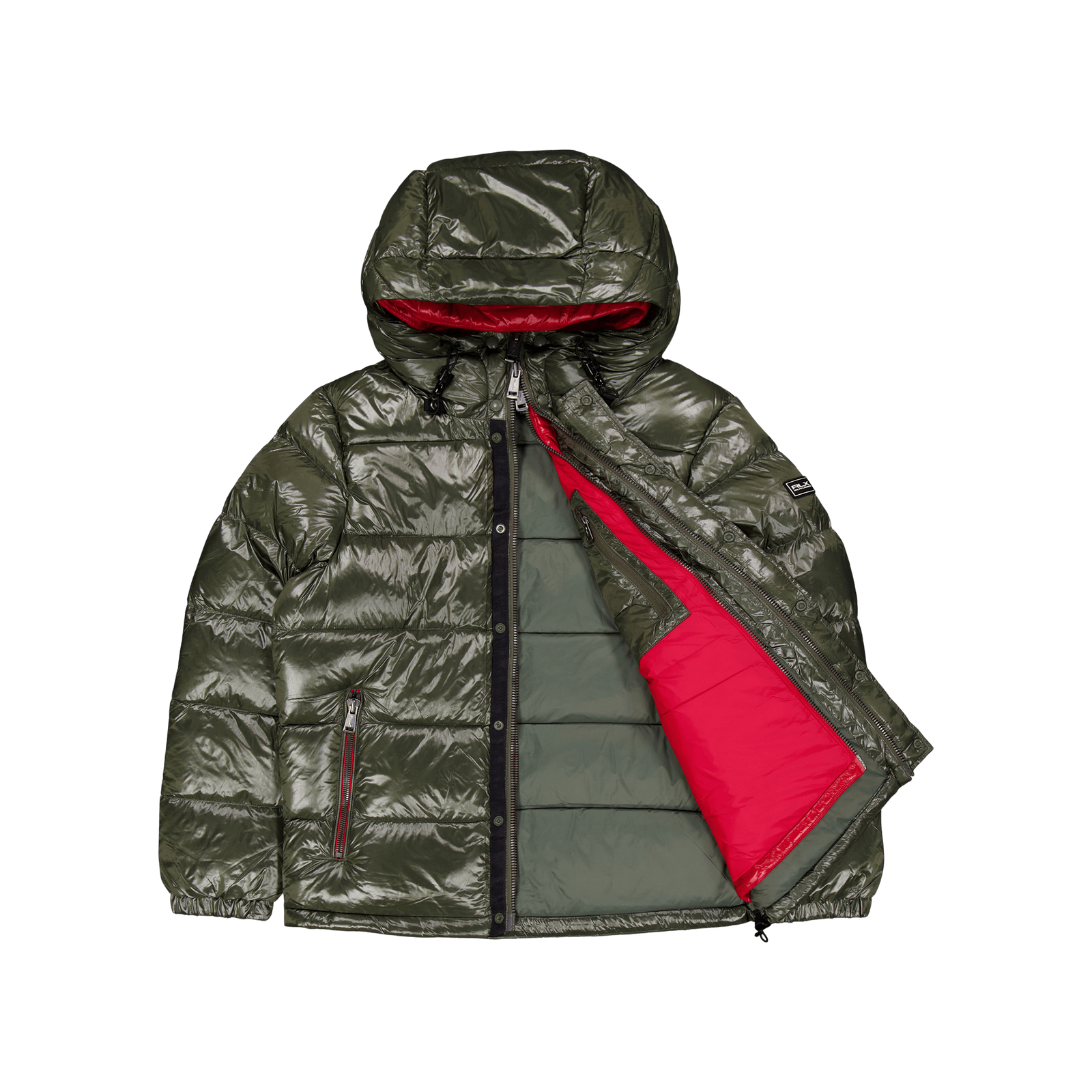 Water-Repellent Down Jacket Fossil Green/Rl 2000 Red