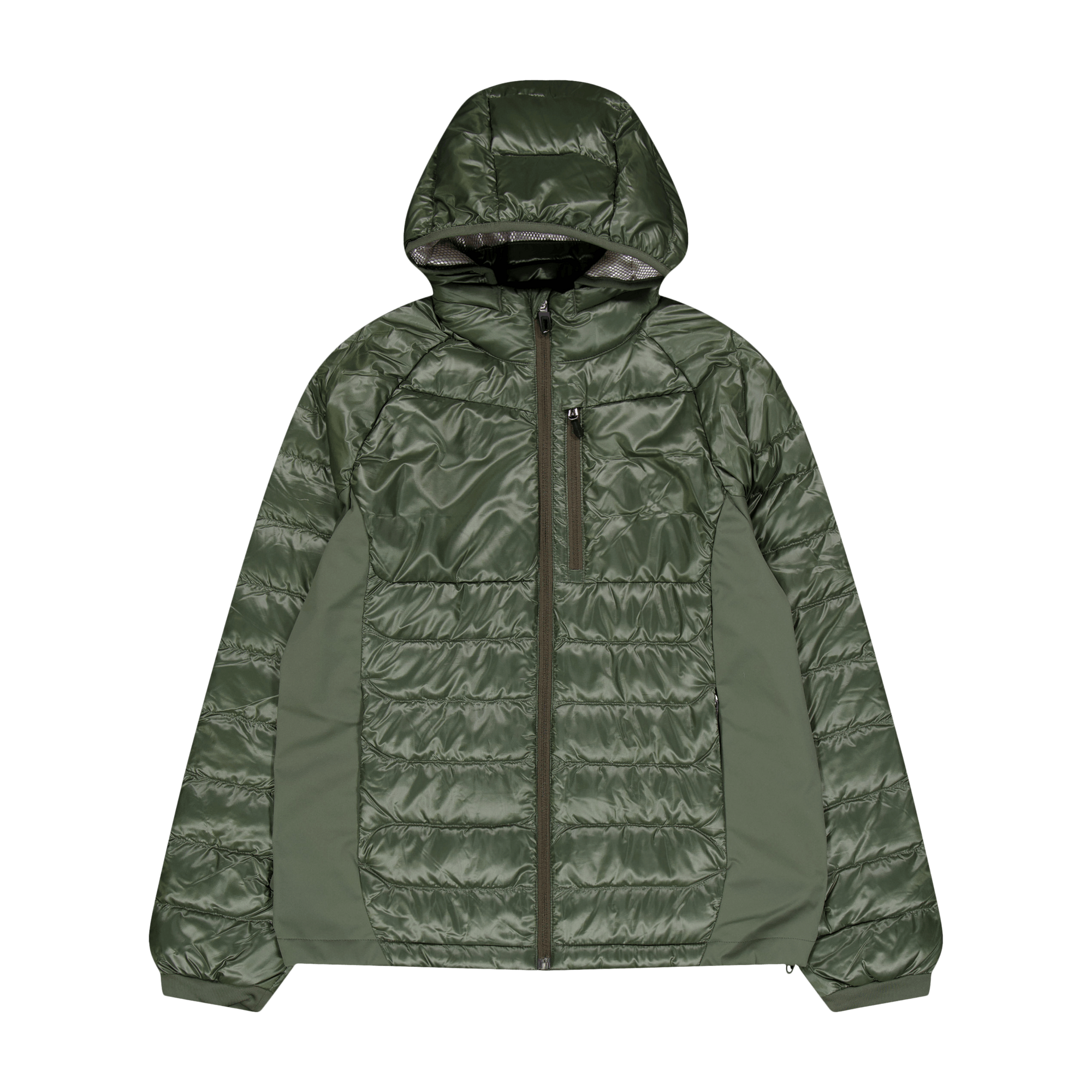 Water-Repellent Hybrid Down Jacket Fossil Green