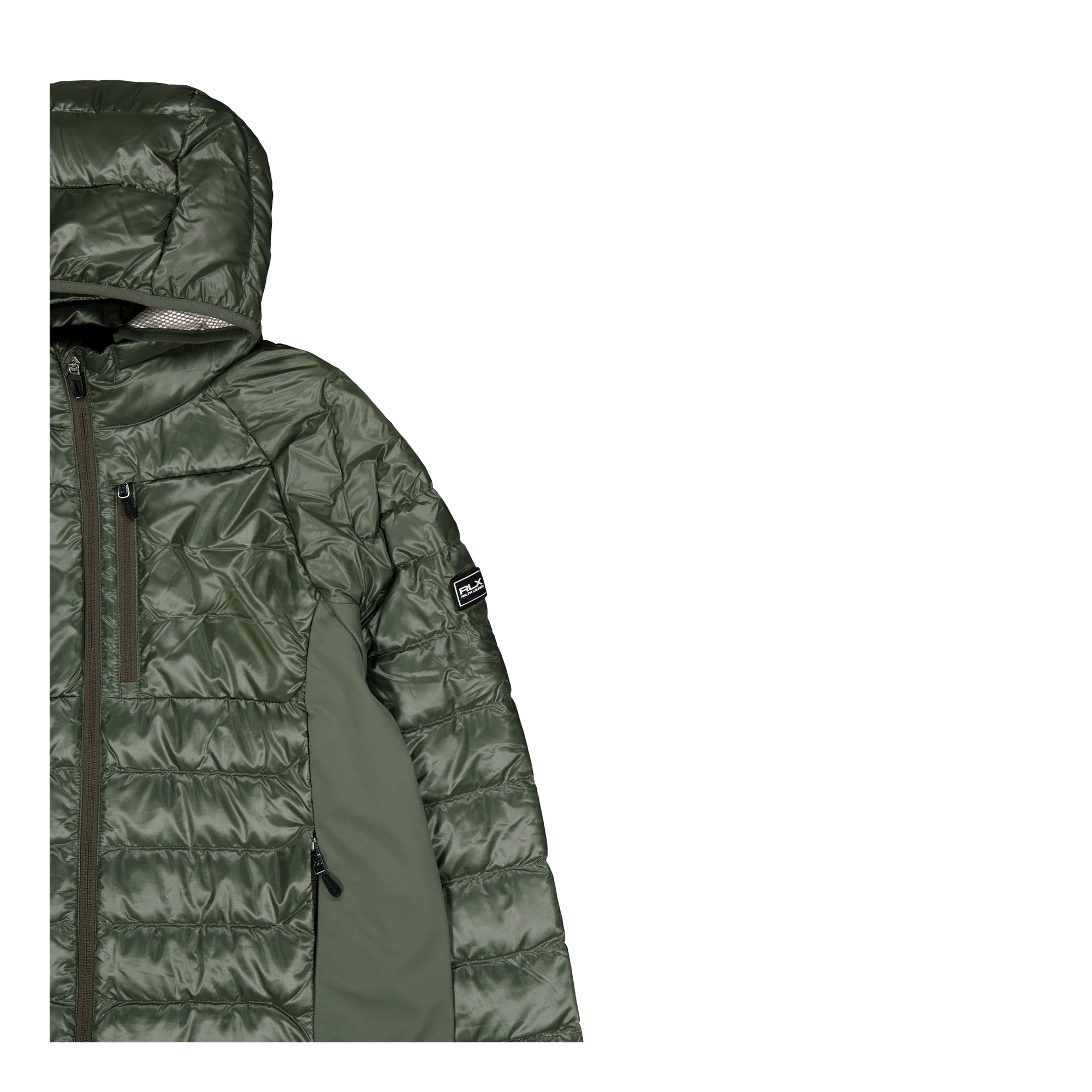 Water-Repellent Hybrid Down Jacket Fossil Green