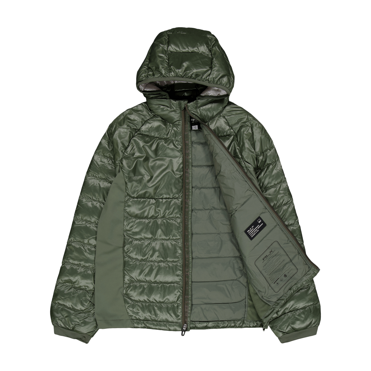 Water-Repellent Hybrid Down Jacket Fossil Green