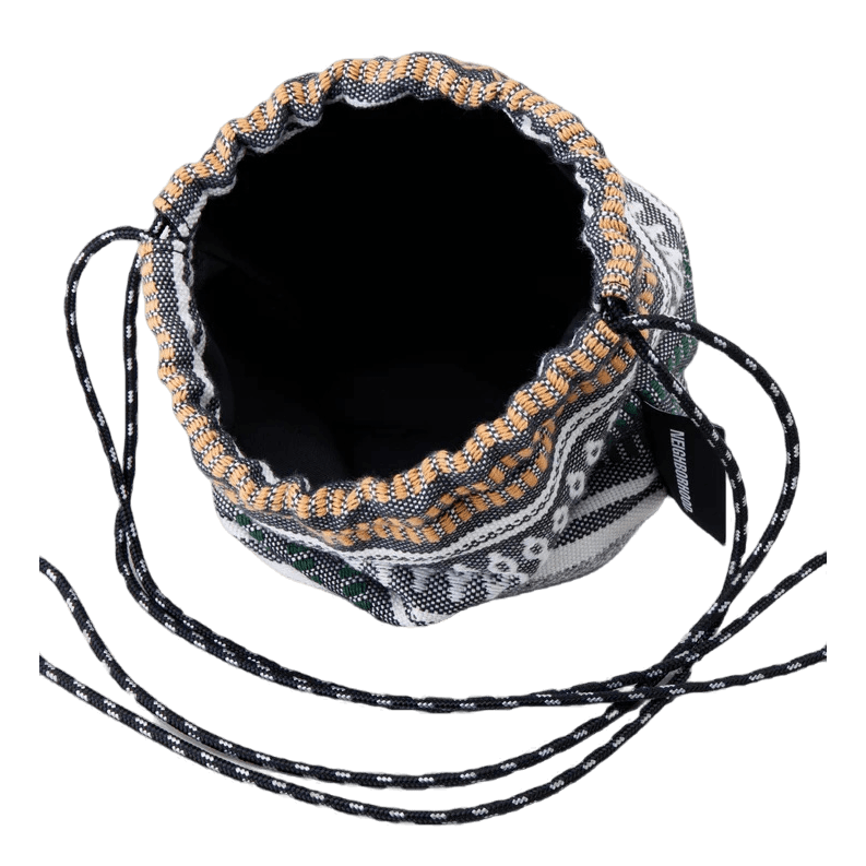 Mexican Blanket Drawstring Bag Gray