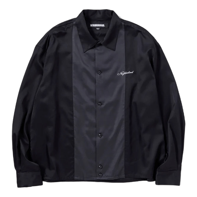 Bicolor Rayon Shirt Ls Black