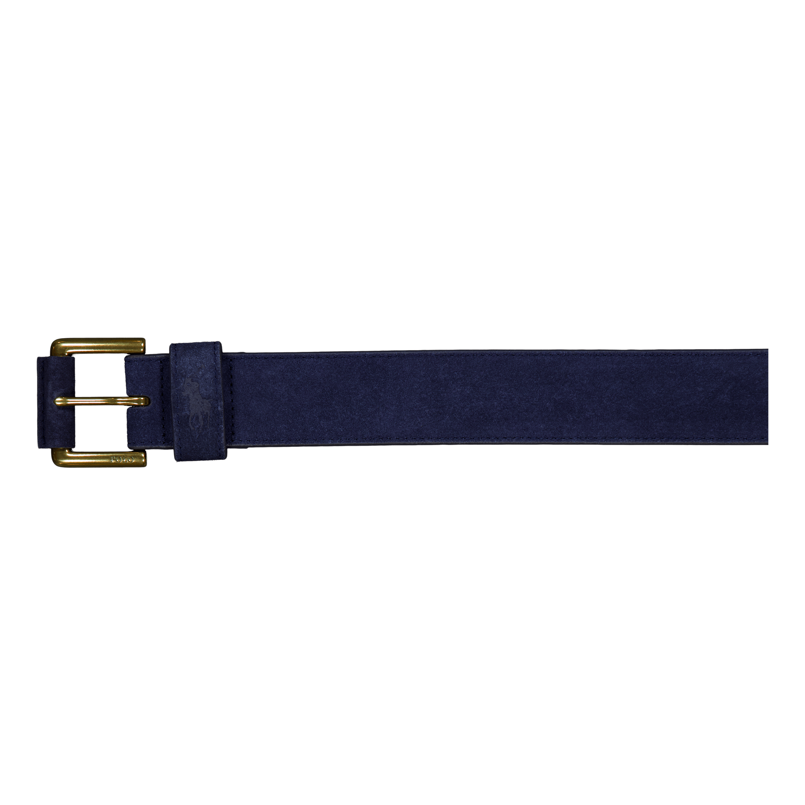 Signature Pony Suede Belt Navy
