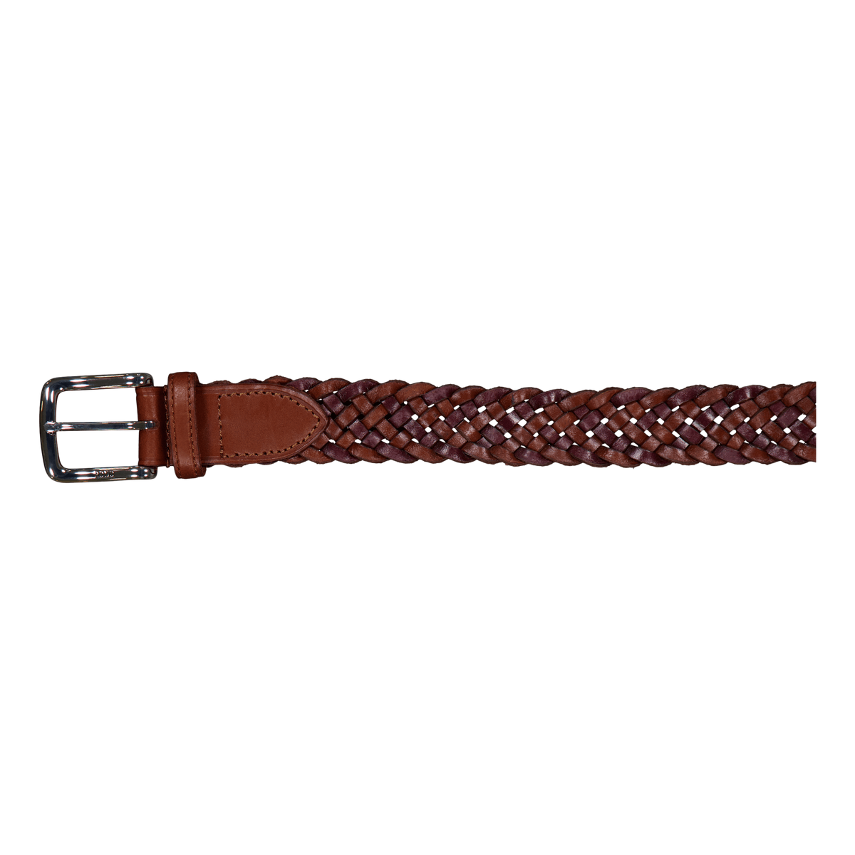 Braided Leather Belt Saddle / Dark Brown