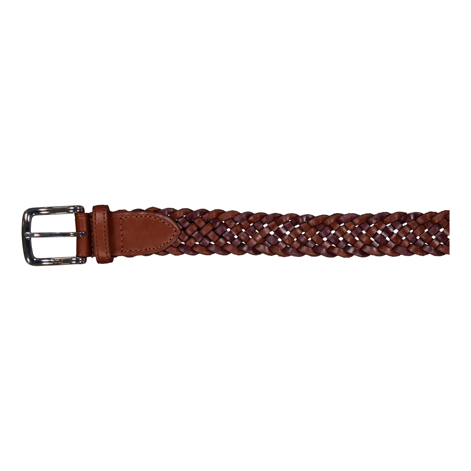 Braided Leather Belt Saddle / Dark Brown