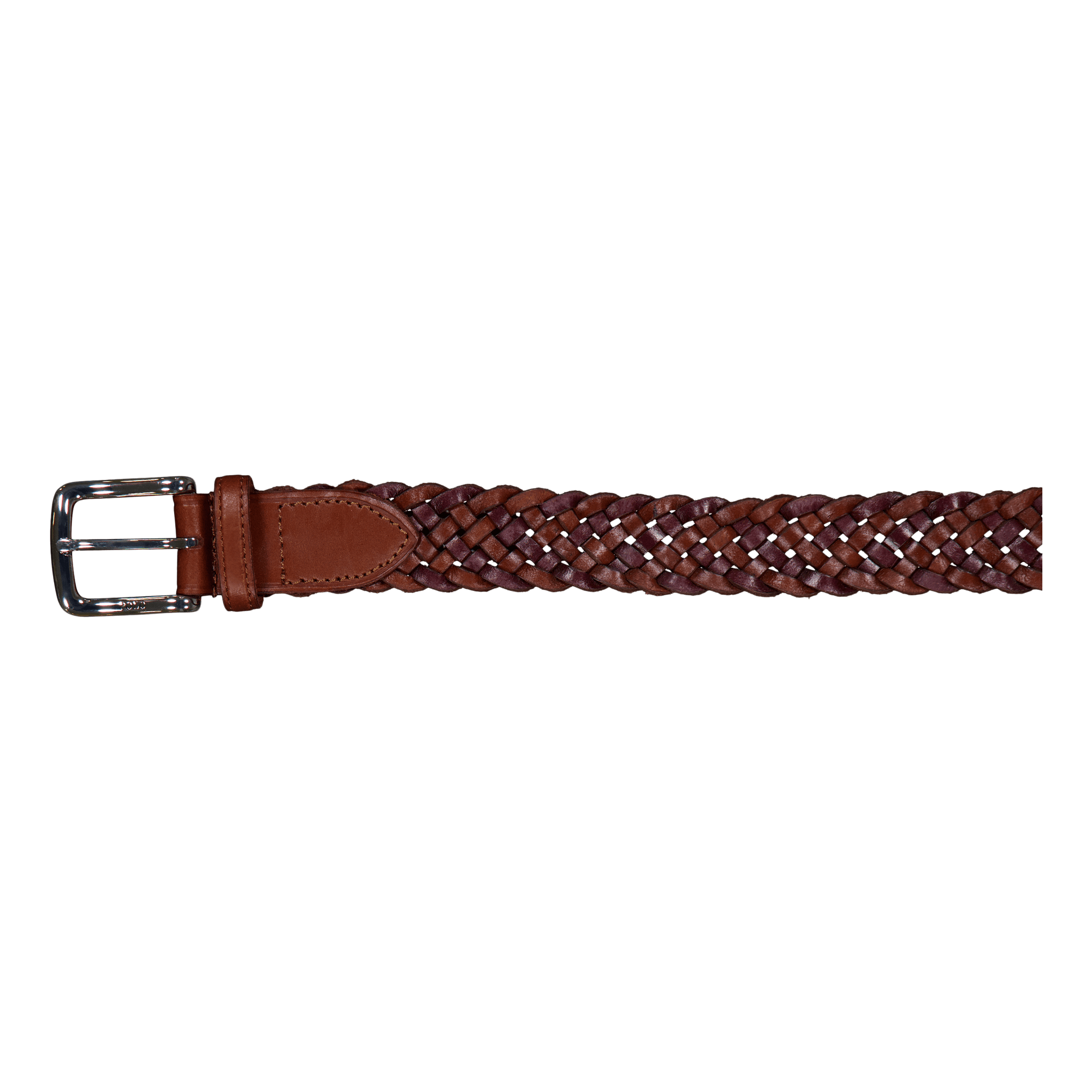 Braided Leather Belt 002 Saddle/Dark Brown