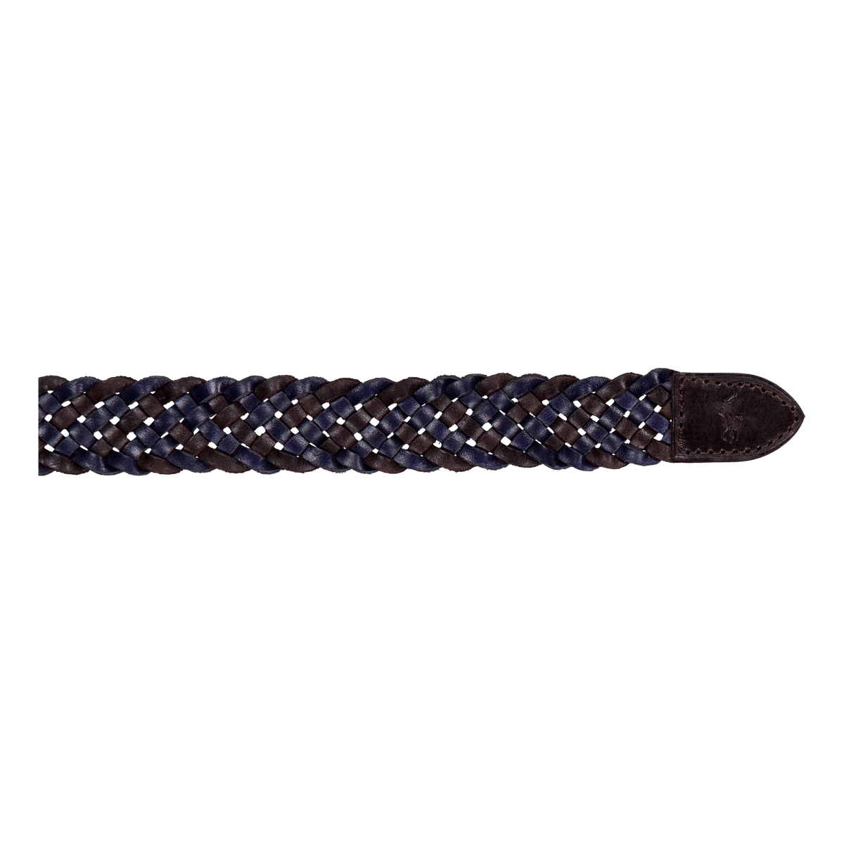 Braided Leather Belt Navy / Dark Brown