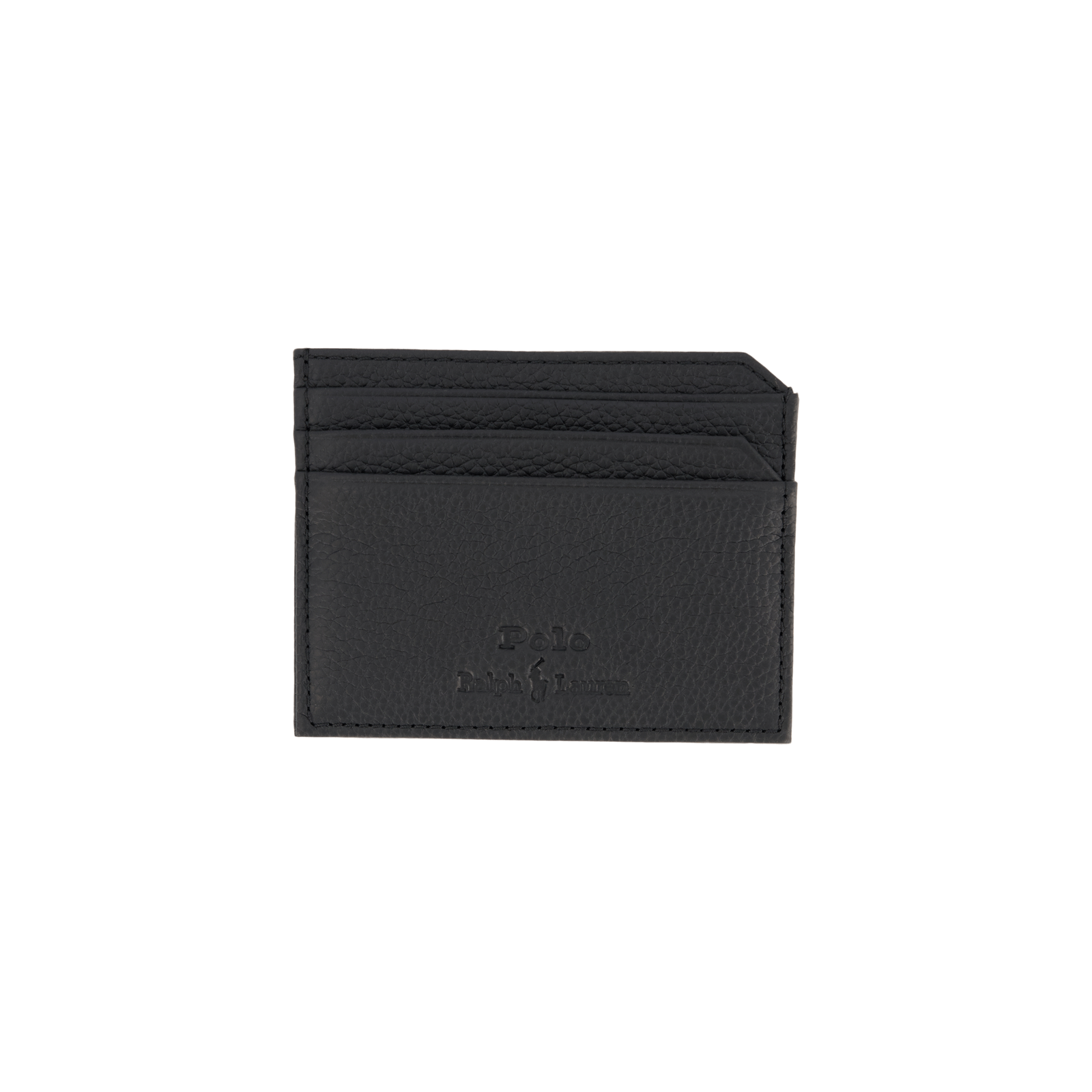 Pebbled Leather Card Case Black