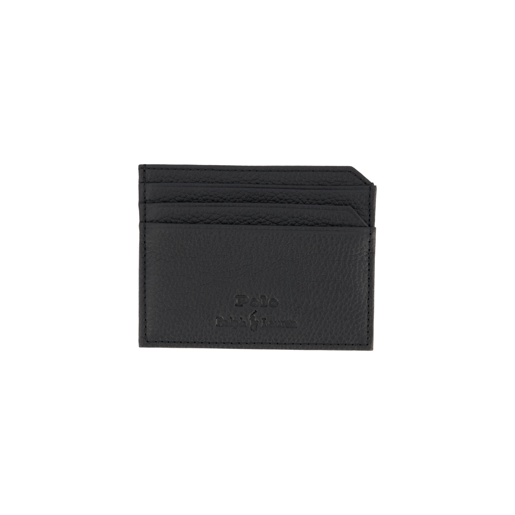 Pebbled Leather Card Case 001 Black