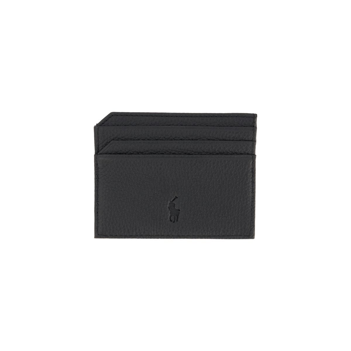 Pebbled Leather Card Case Black