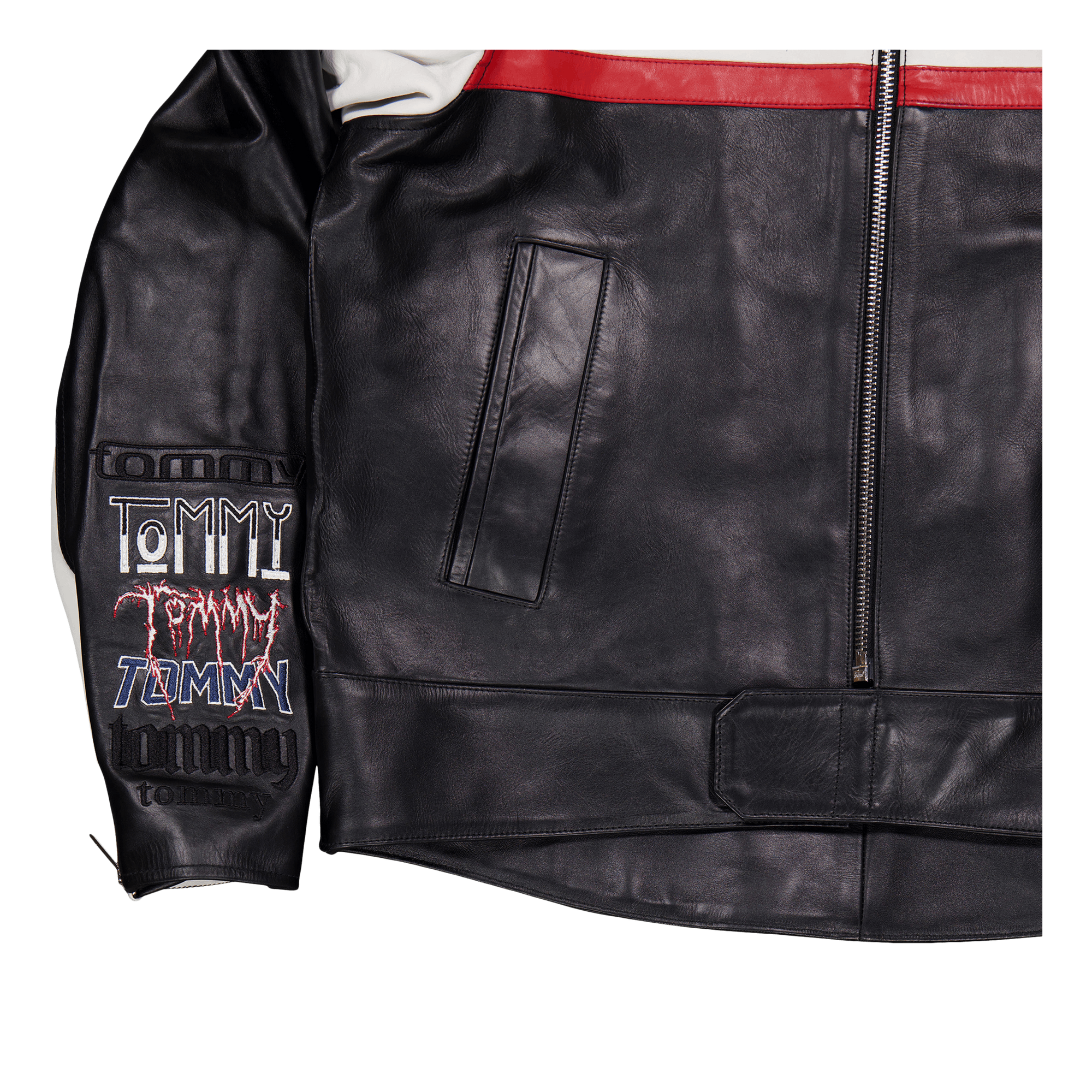 Tjcu Leather Biker Jacket Black