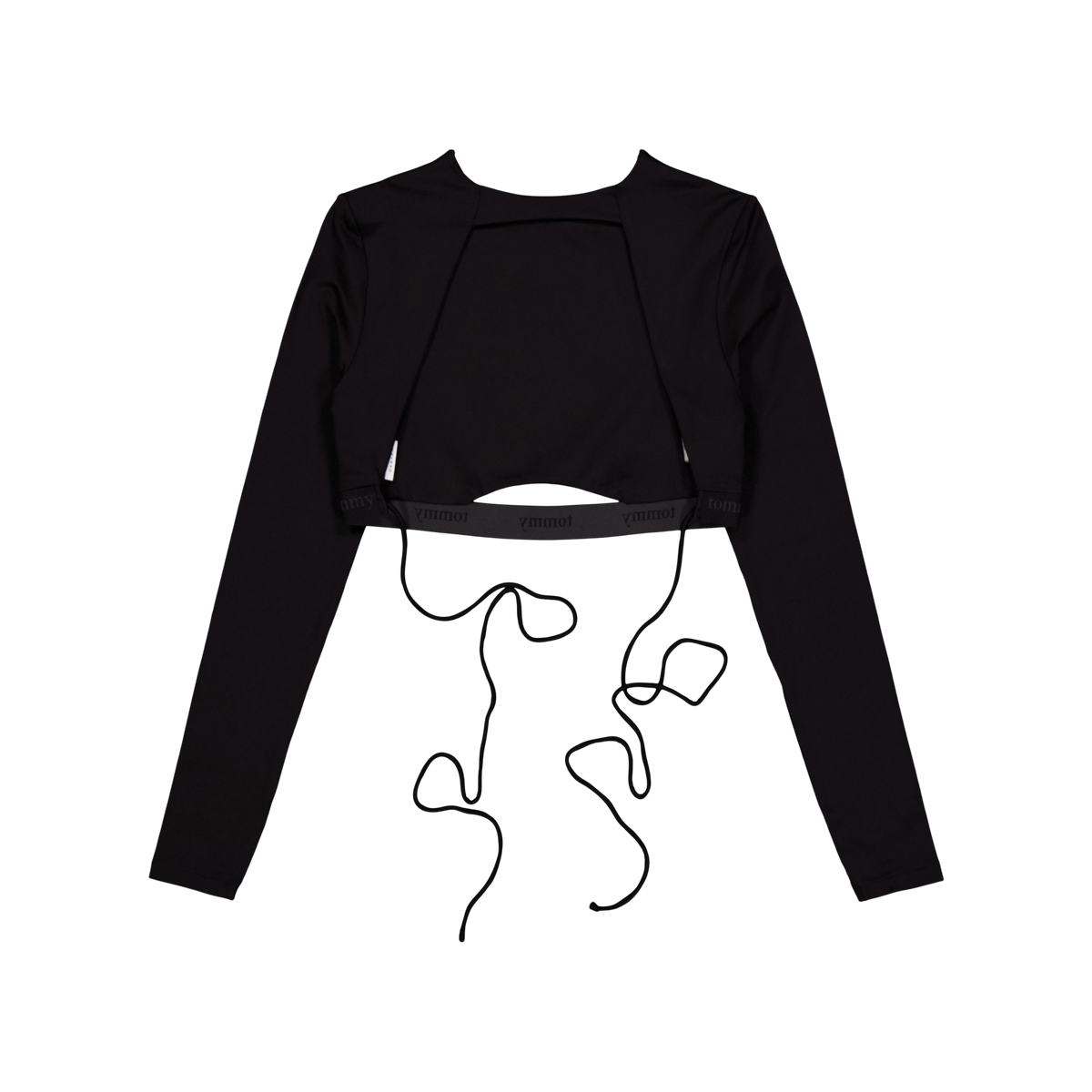 Tjcw Backless Longsleeve Cropt Black